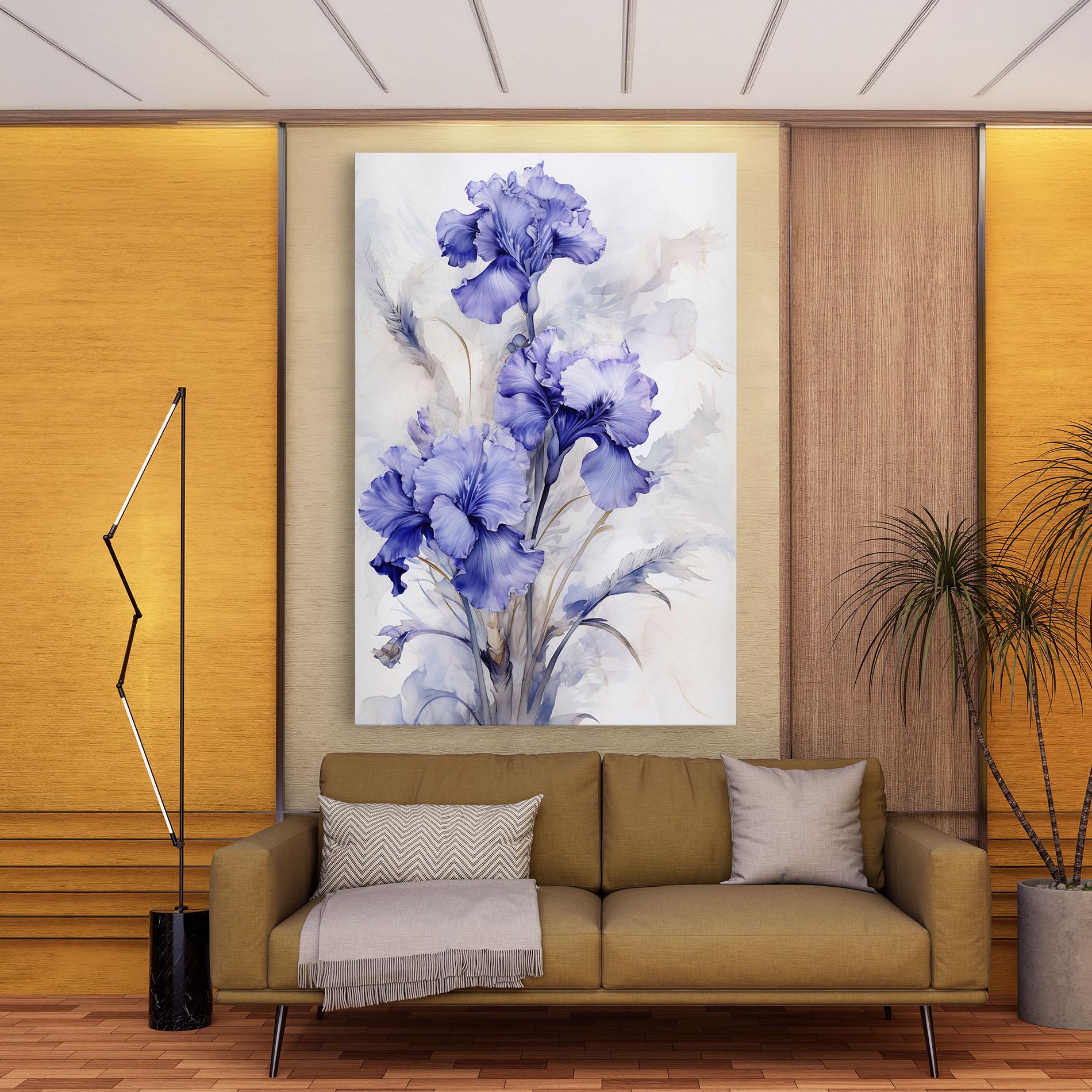Tablou Canvas Purple Iris Painting mockup 9