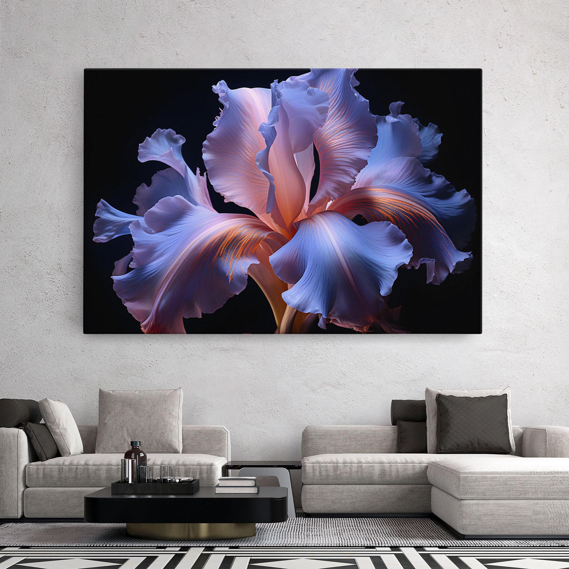 Tablou Canvas Elegant Iris On Black mockup 2