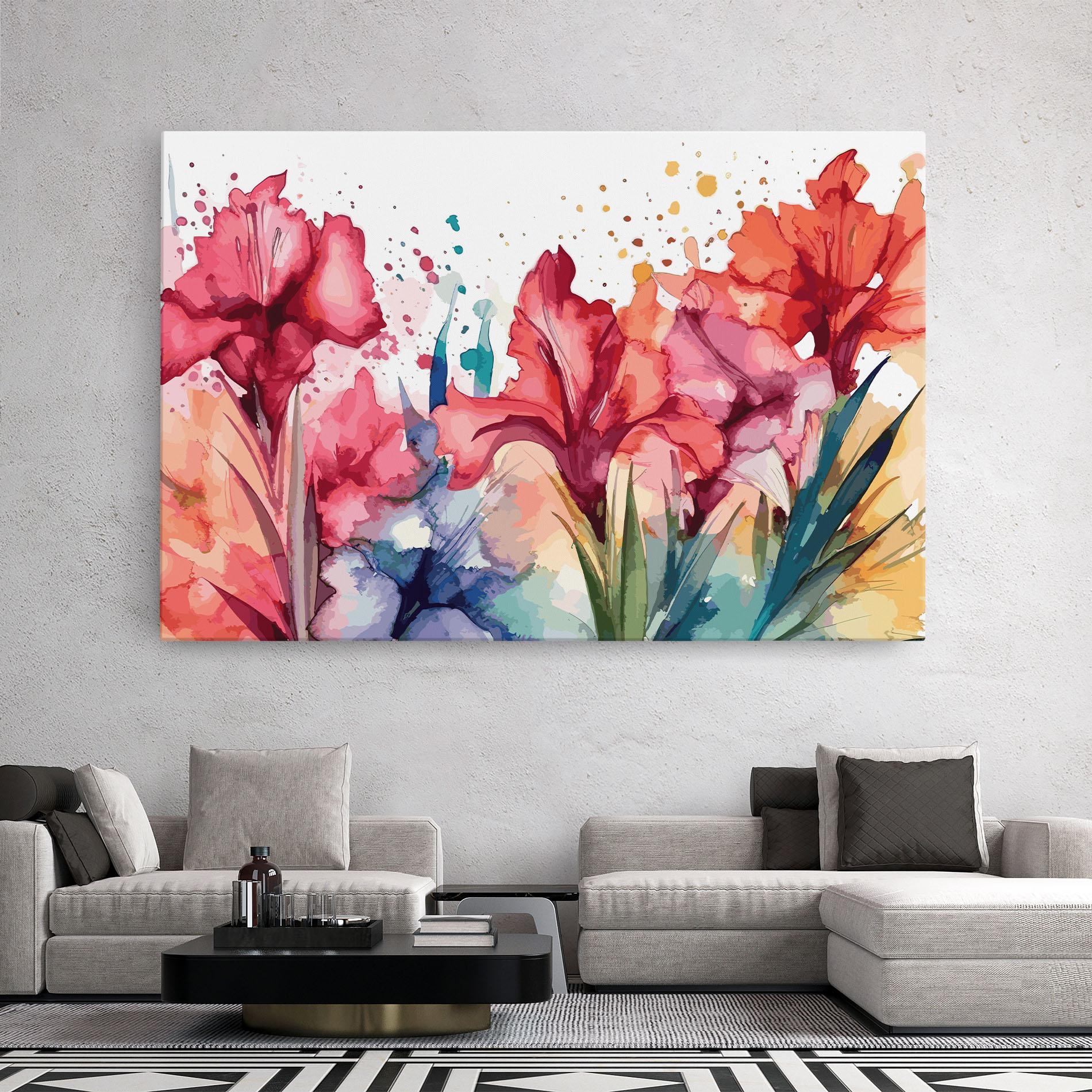 Tablou Canvas Pink Blue Iris mockup 2