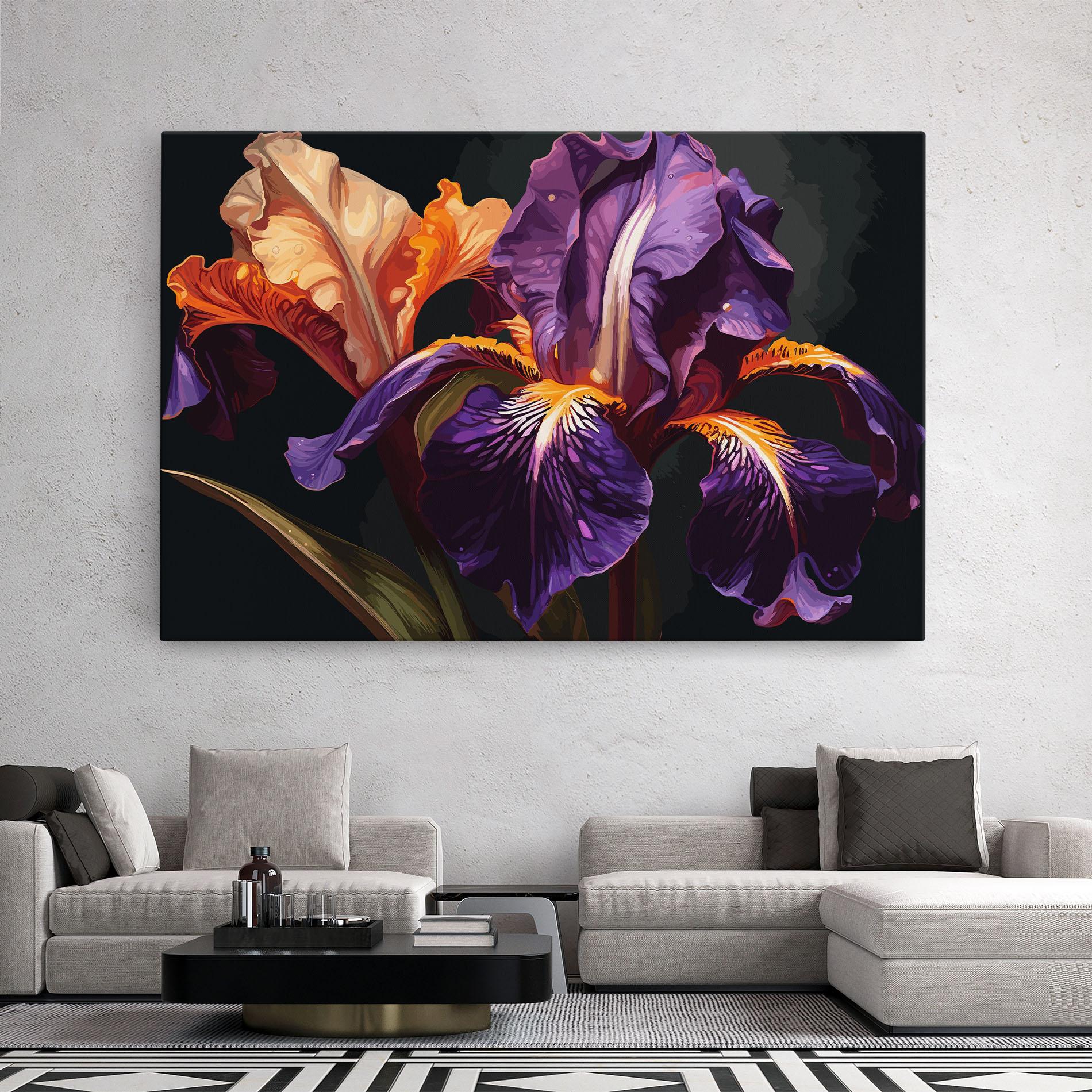 Tablou Canvas Purple Orange Iris mockup 2