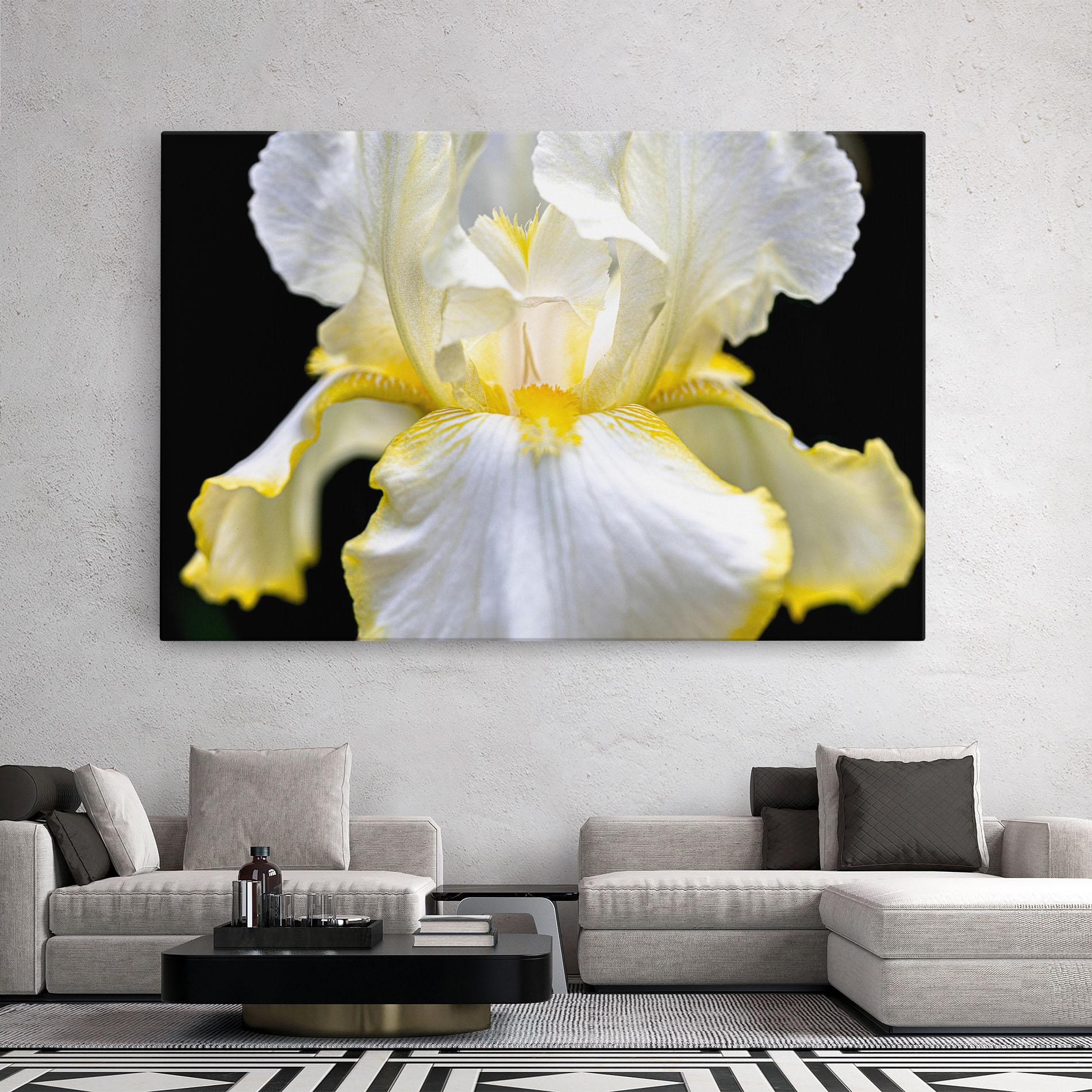 Tablou Canvas White Yellow Iris mockup 2