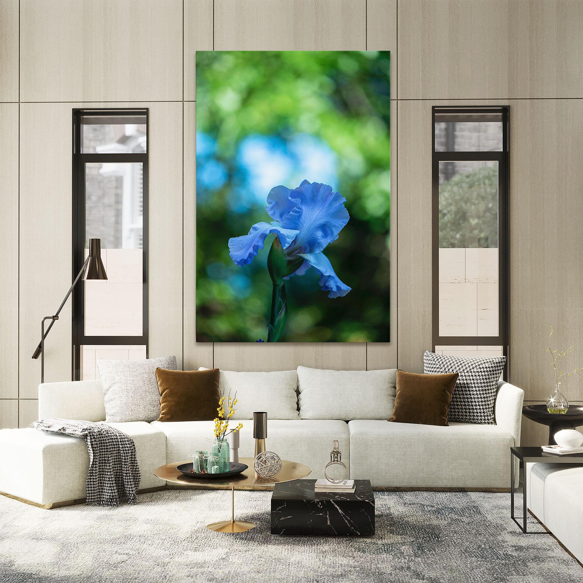 Tablou Canvas Blue Iris In The Garden mockup 2