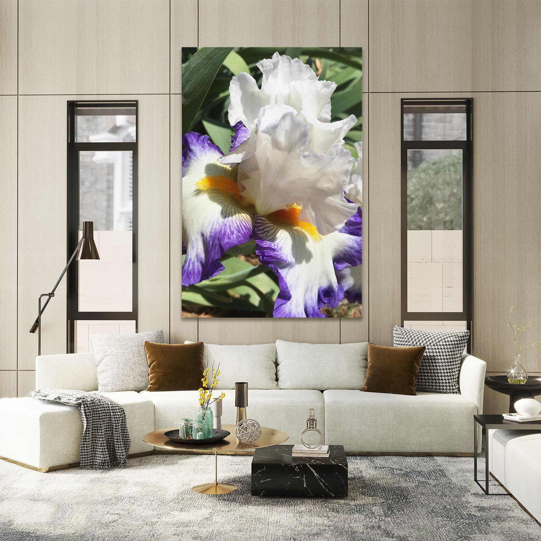 Tablou Canvas Garden White Purple Irirs mockup 2