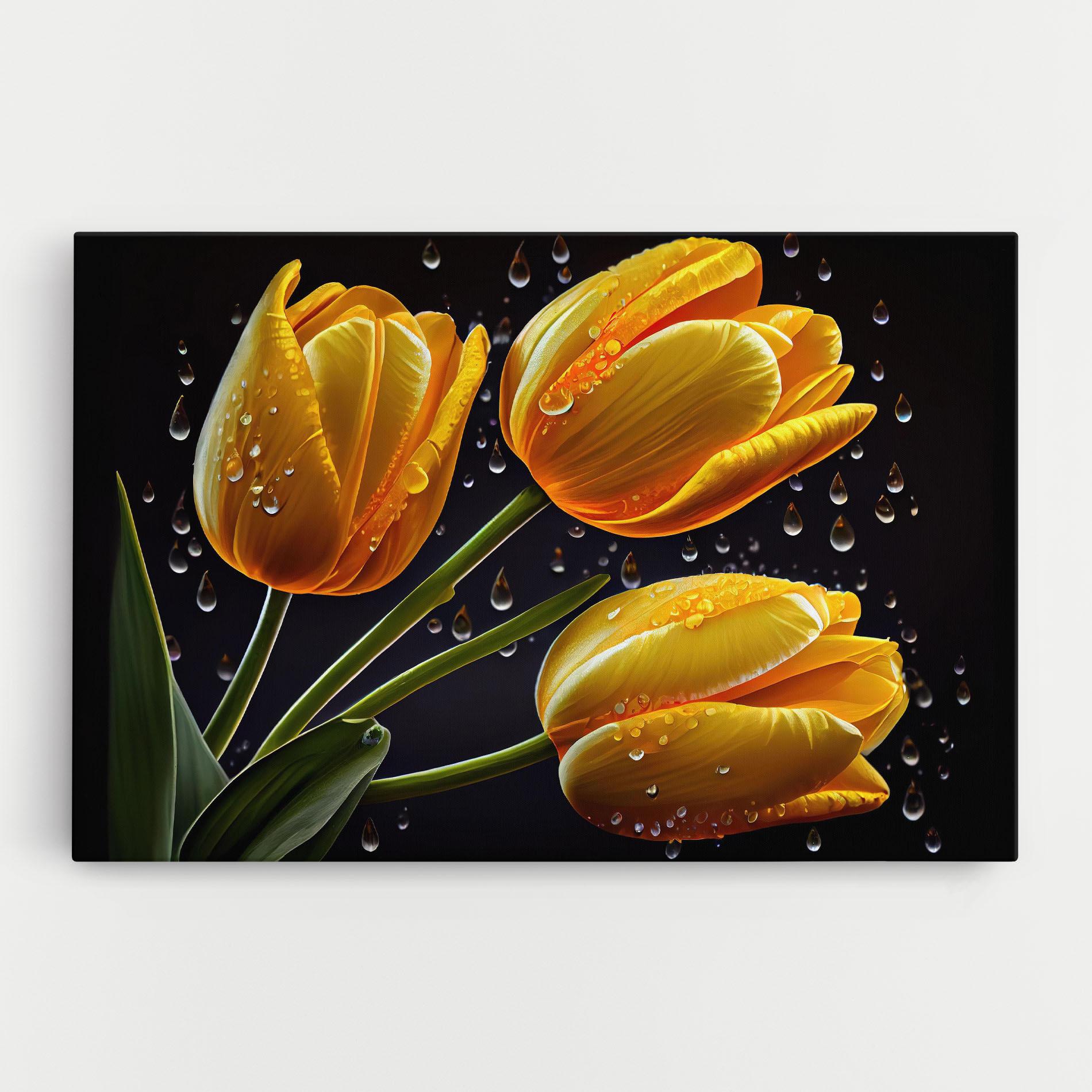 Tablou Canvas 3 Yellow Tulips mockup 0