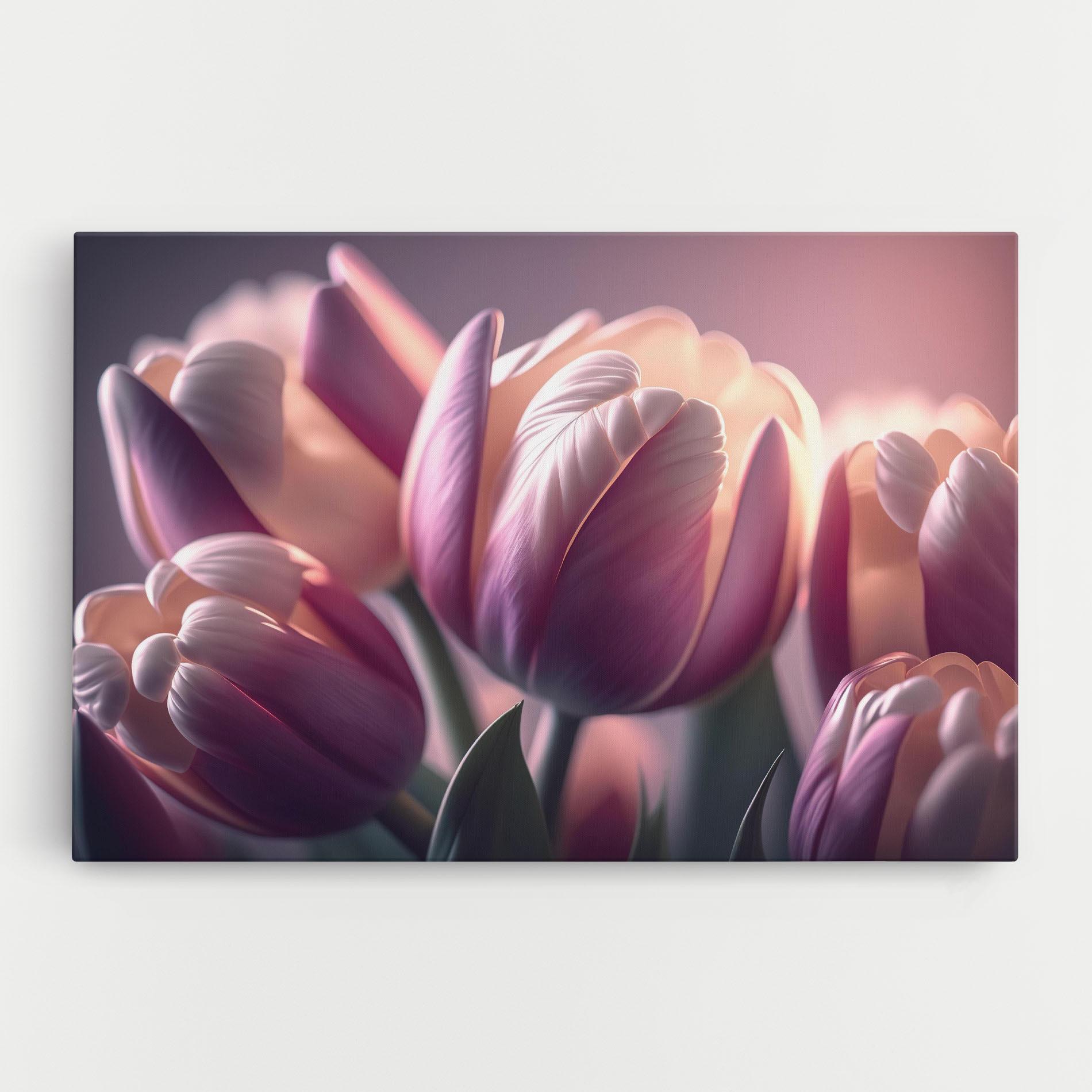 Tablou Canvas Pastel Pink Tulips mockup 0