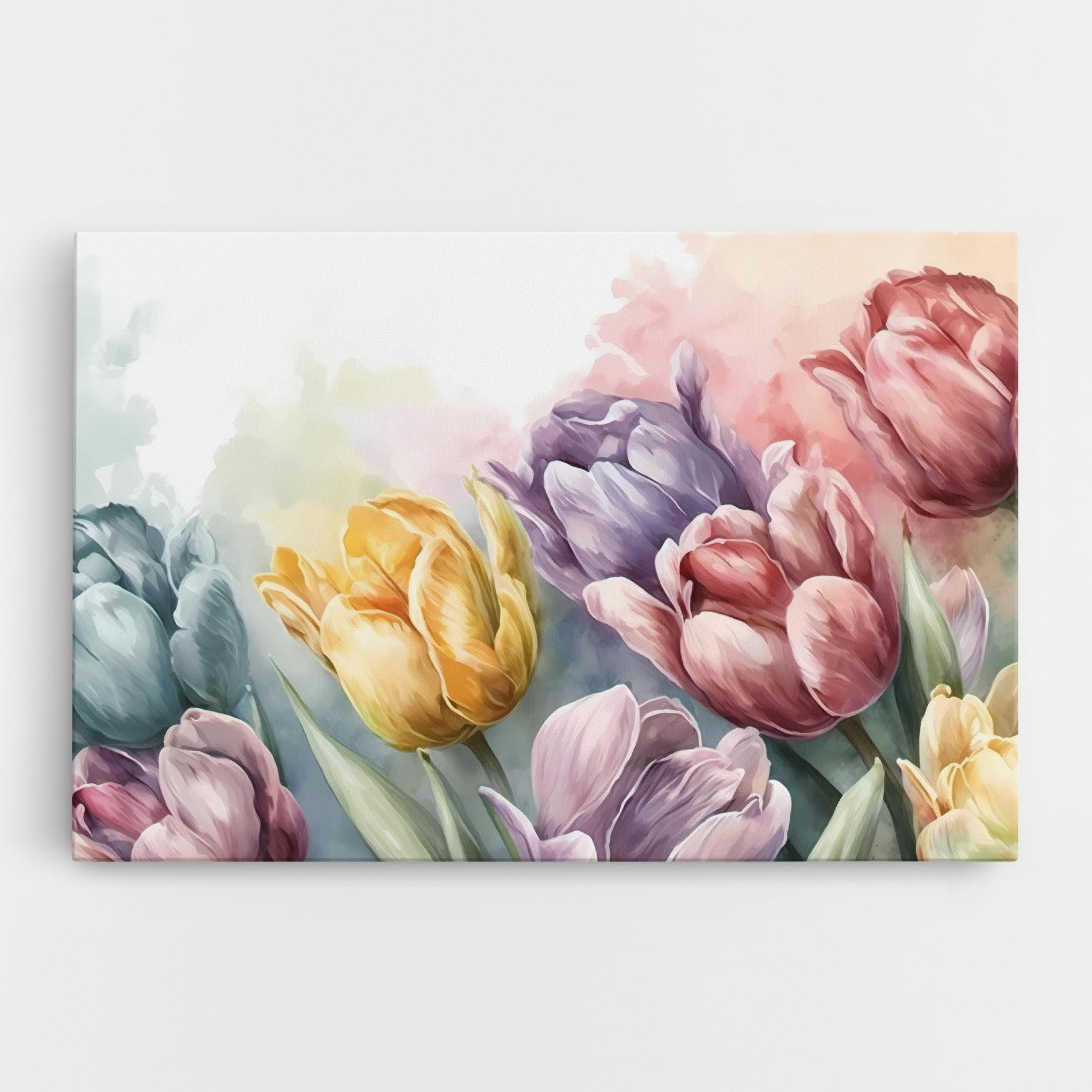 Tablou Canvas Pastel Tulips mockup 0