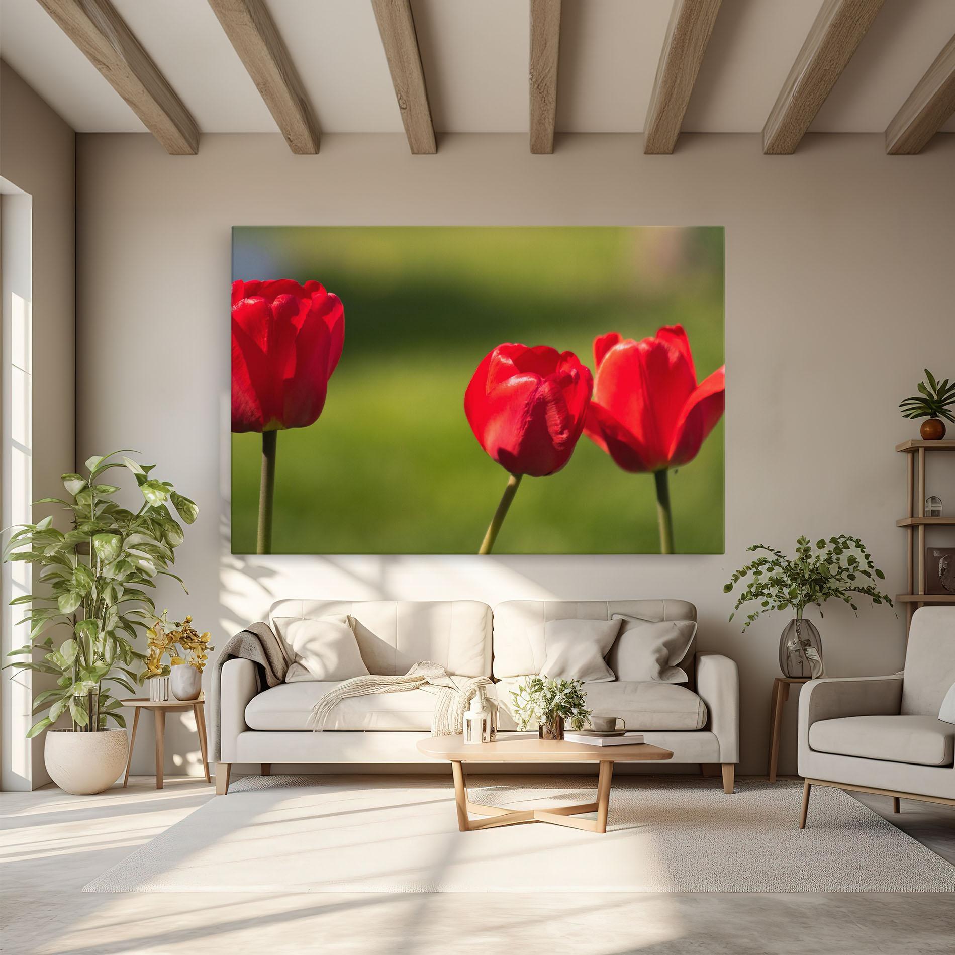 Tablou Canvas 3 Red Tulips mockup 6