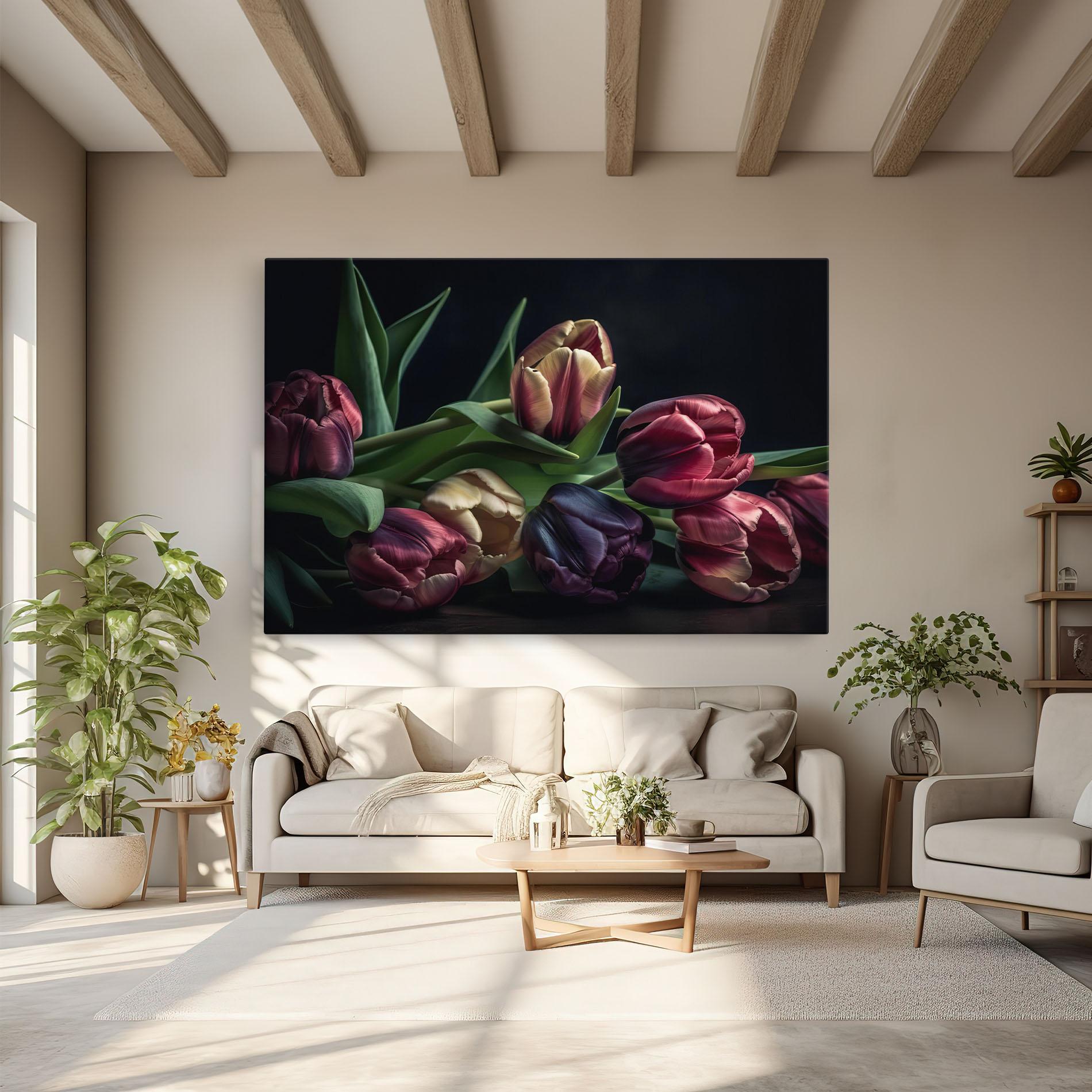 Tablou Canvas Dark Purple Tulip mockup 6