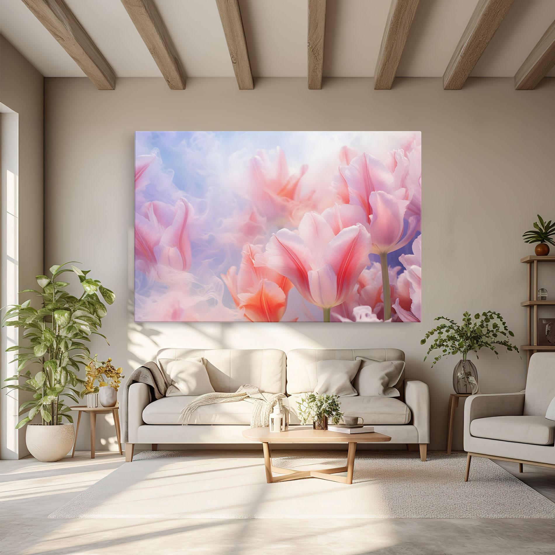 Tablou Canvas Dreamy Pink Tulips mockup 6