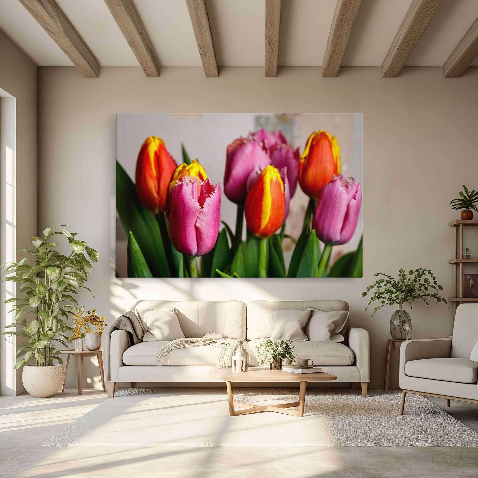Pink Orange Tulips mockup 6