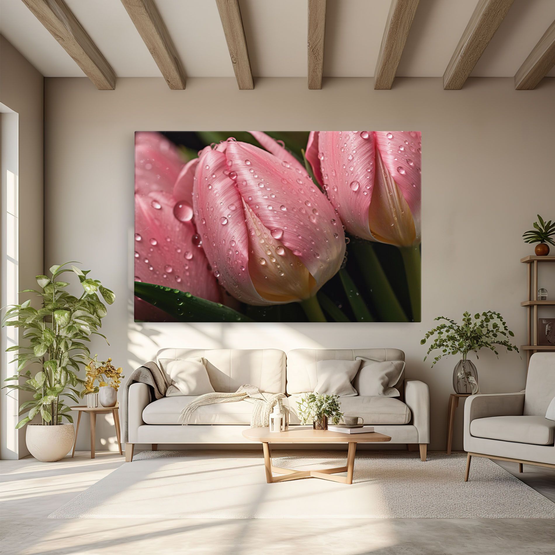 Pink Tulip With Drops mockup 6