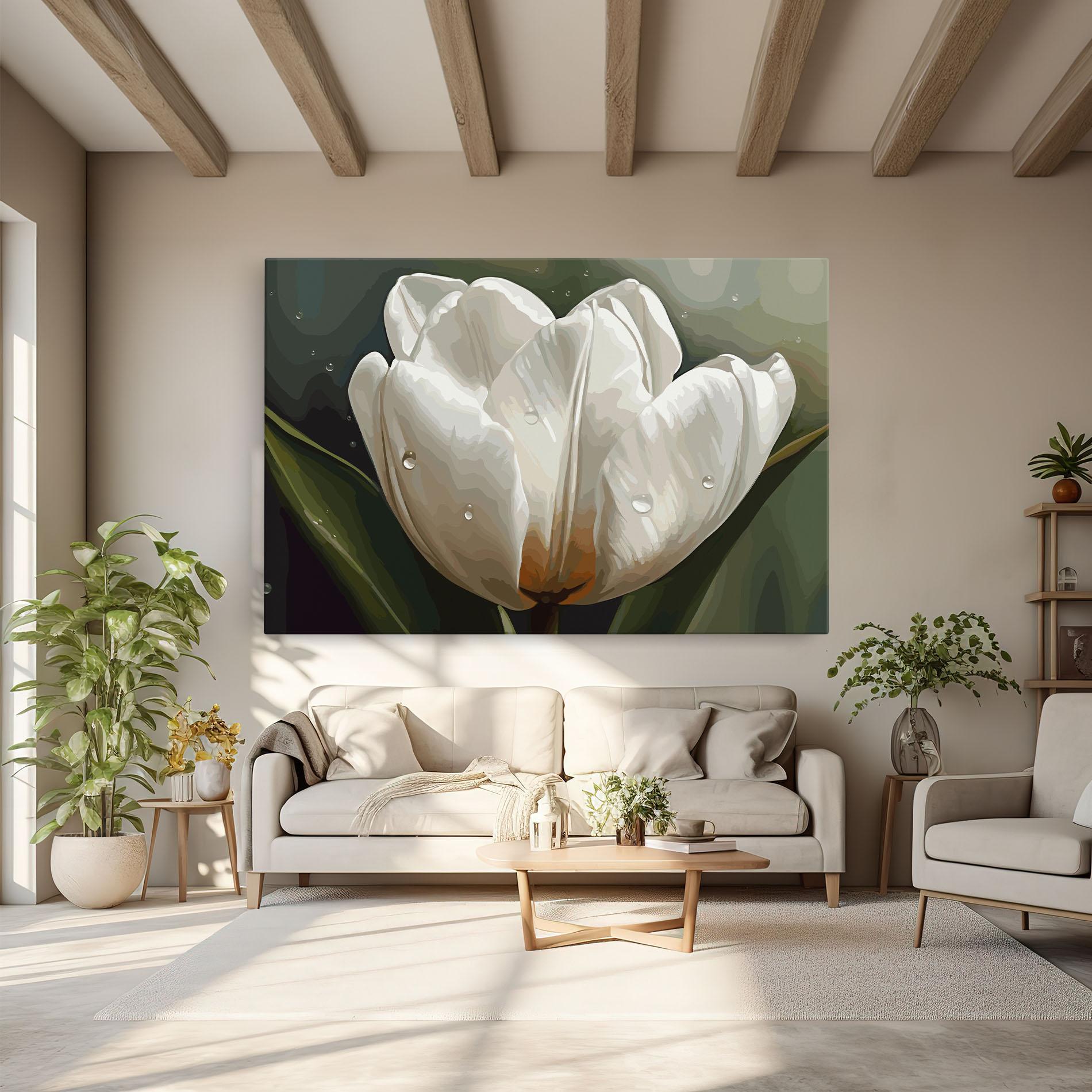 Tablou Canvas Pretty White Tulip mockup 6