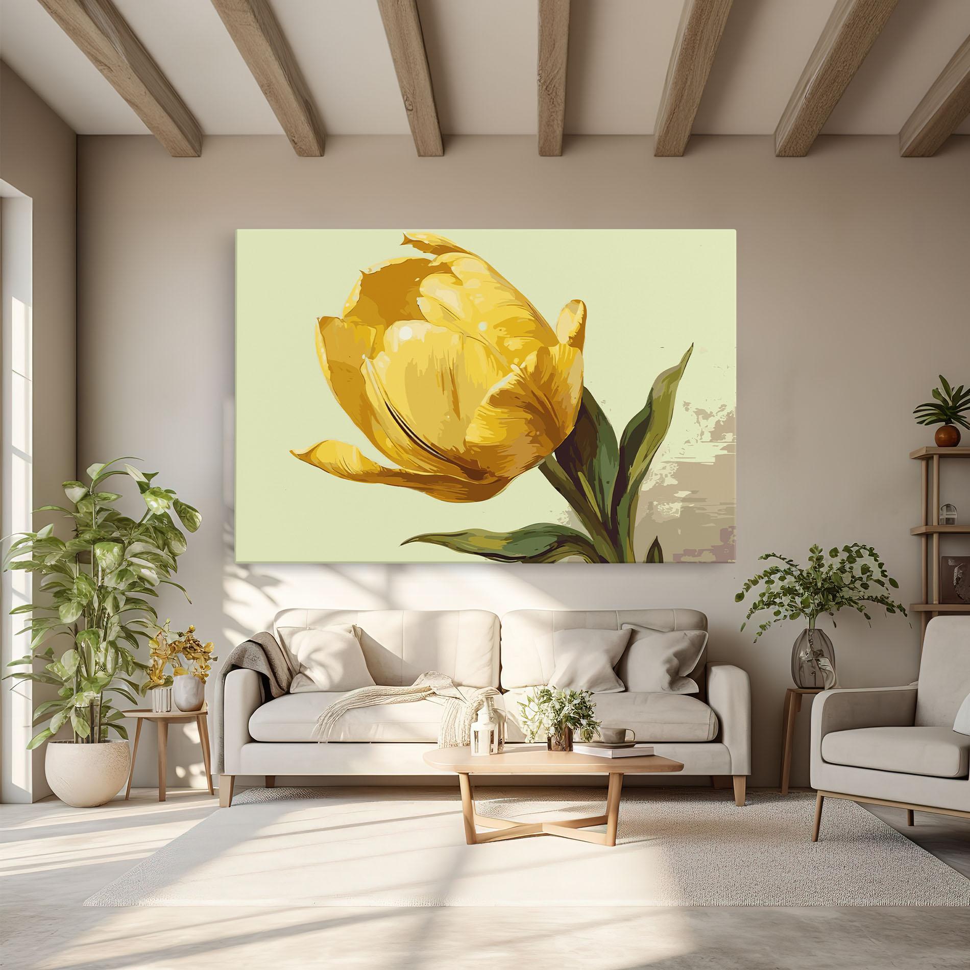 Tablou Canvas Yellow Shiny Tulip mockup 6