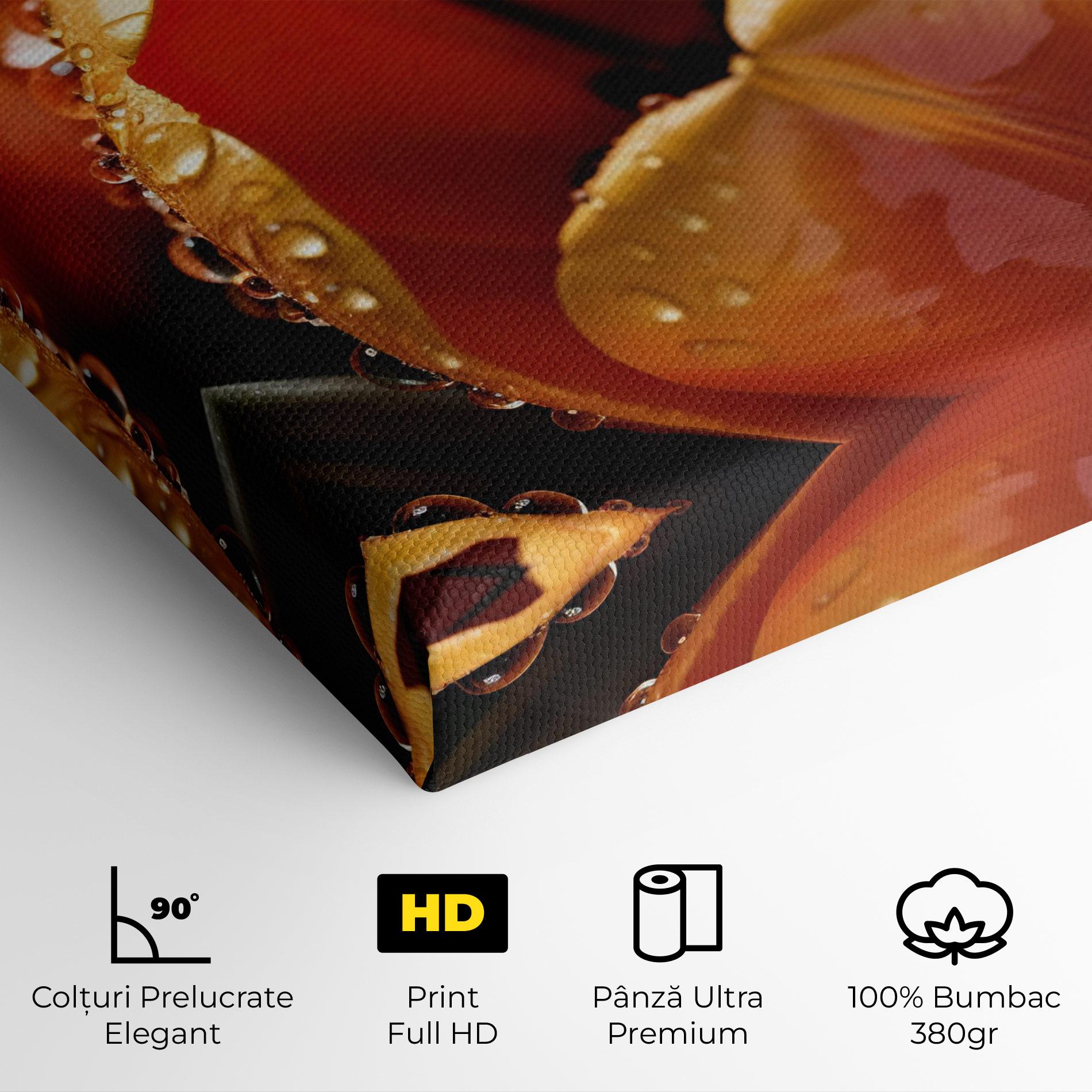 Tablou Canvas Orange Tulip Water Drops mockup 4