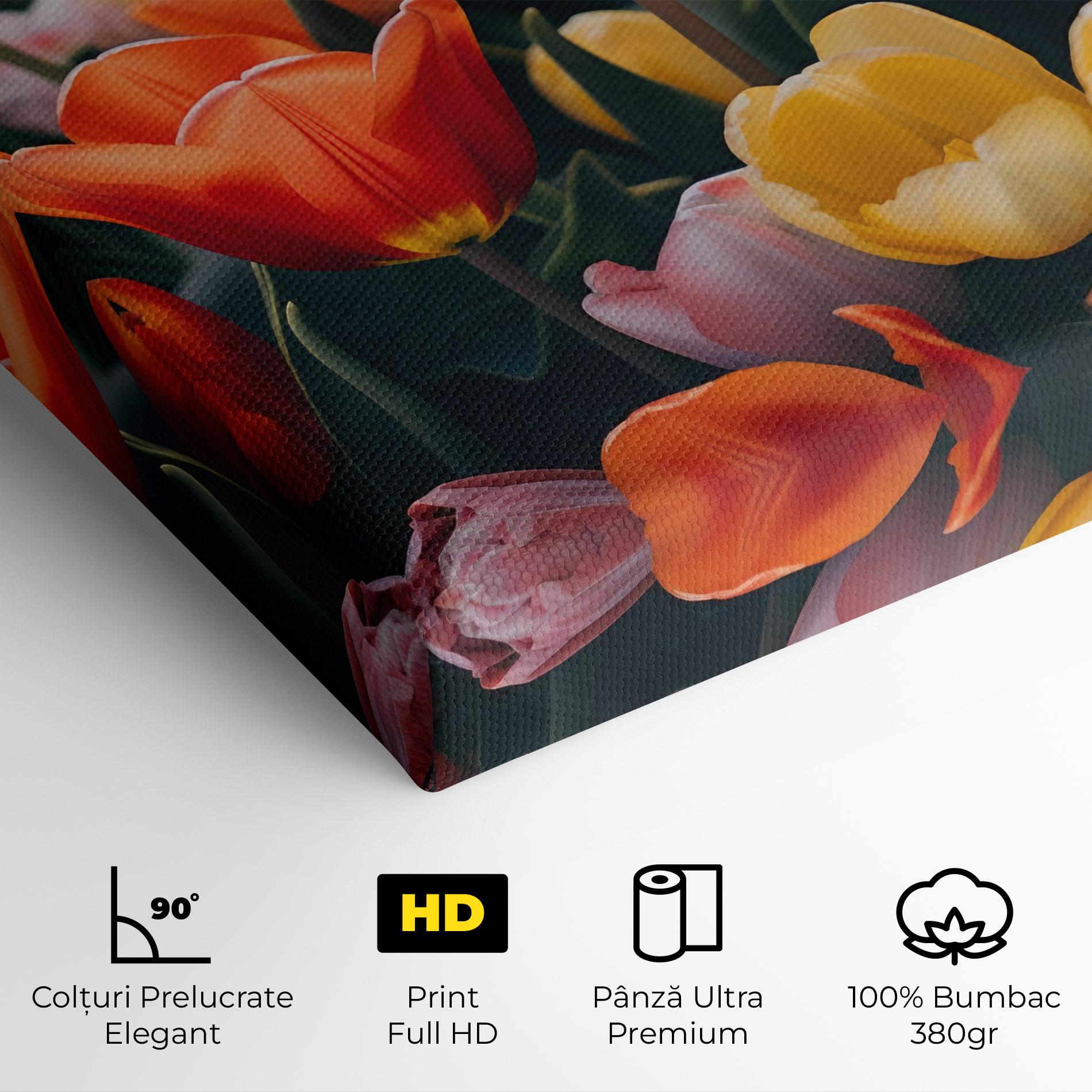 Tablou Canvas Orange Yellow Tulips mockup 4