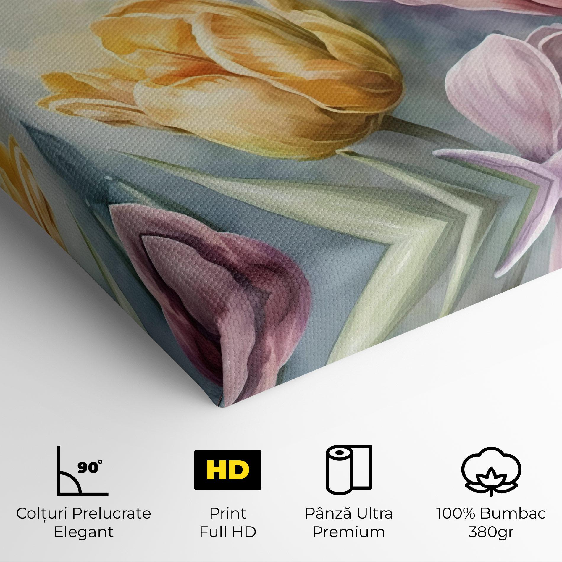 Tablou Canvas Pastel Tulips mockup 4