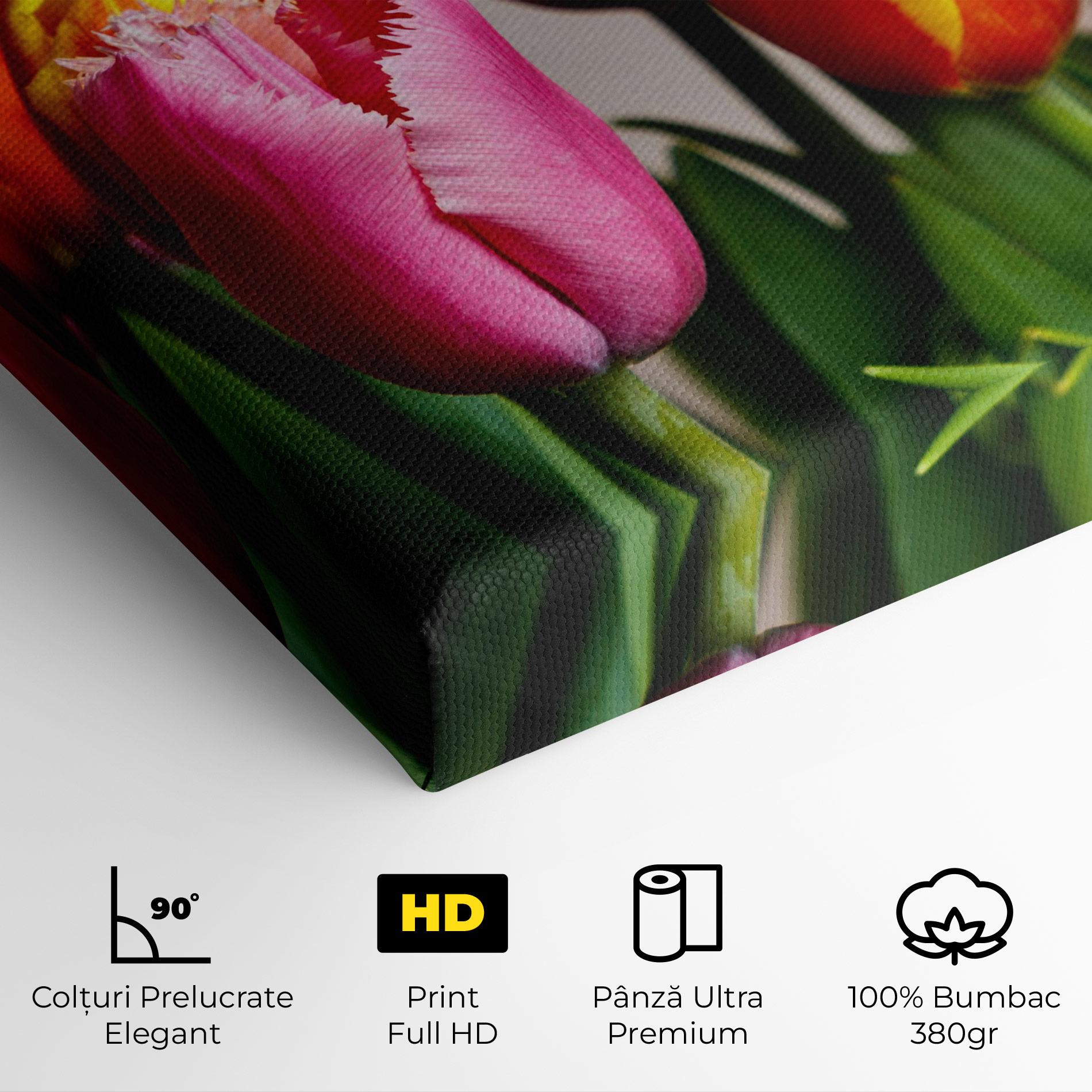 Tablou Canvas Pink Orange Tulips mockup 4