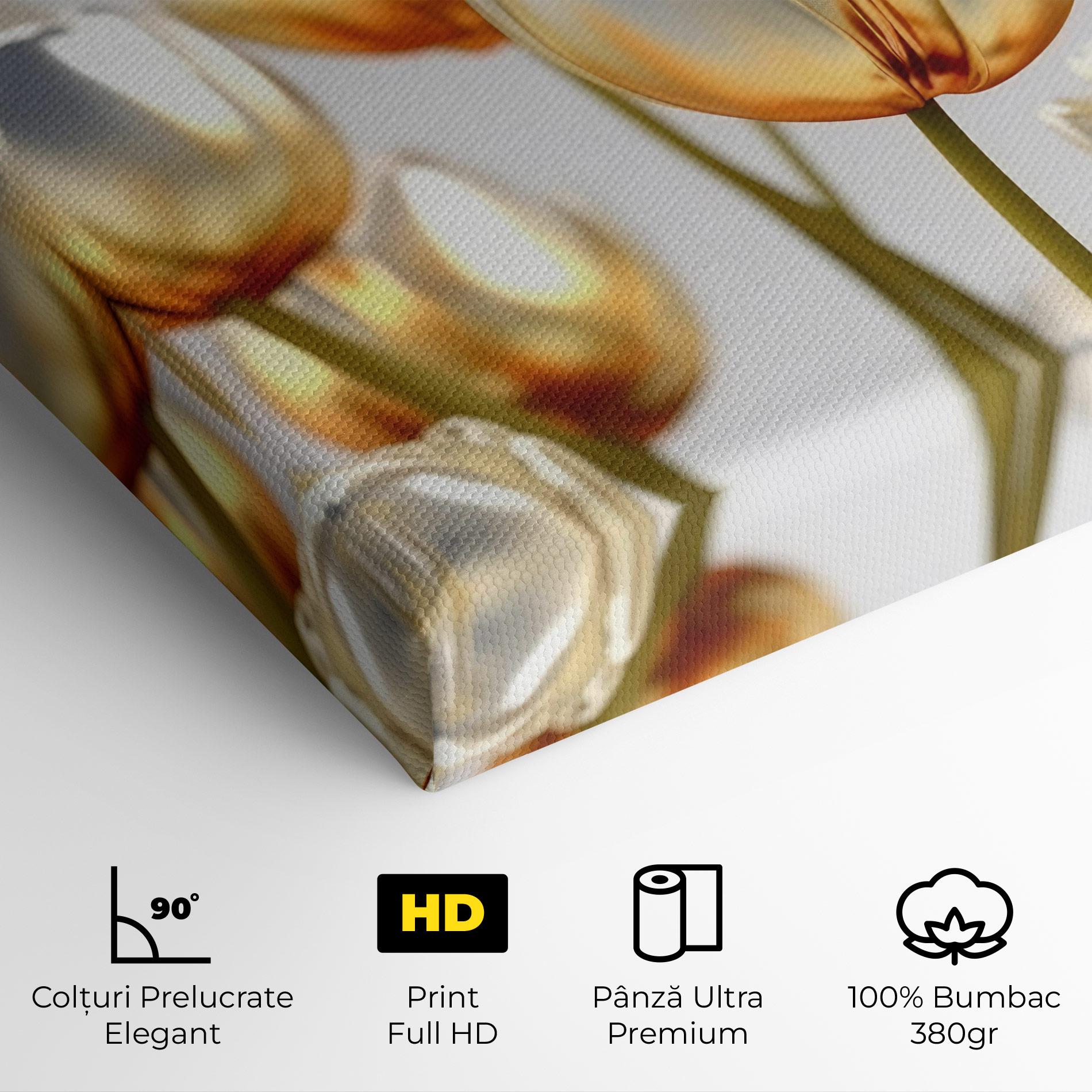 Tablou Canvas White Golden Tulips mockup 4