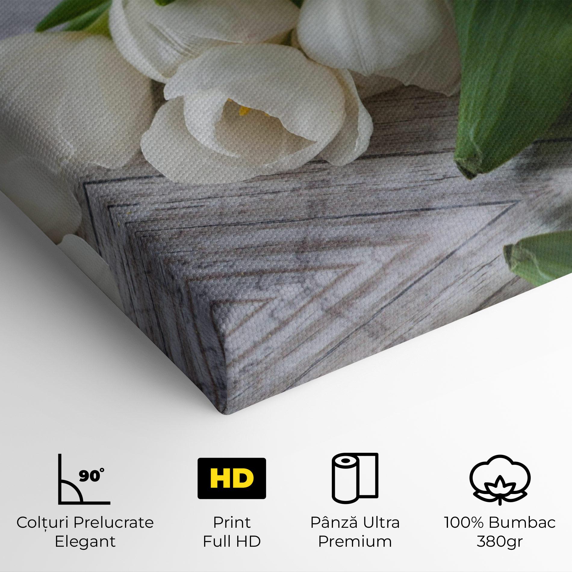 Tablou Canvas White Tulips Bouquet mockup 4