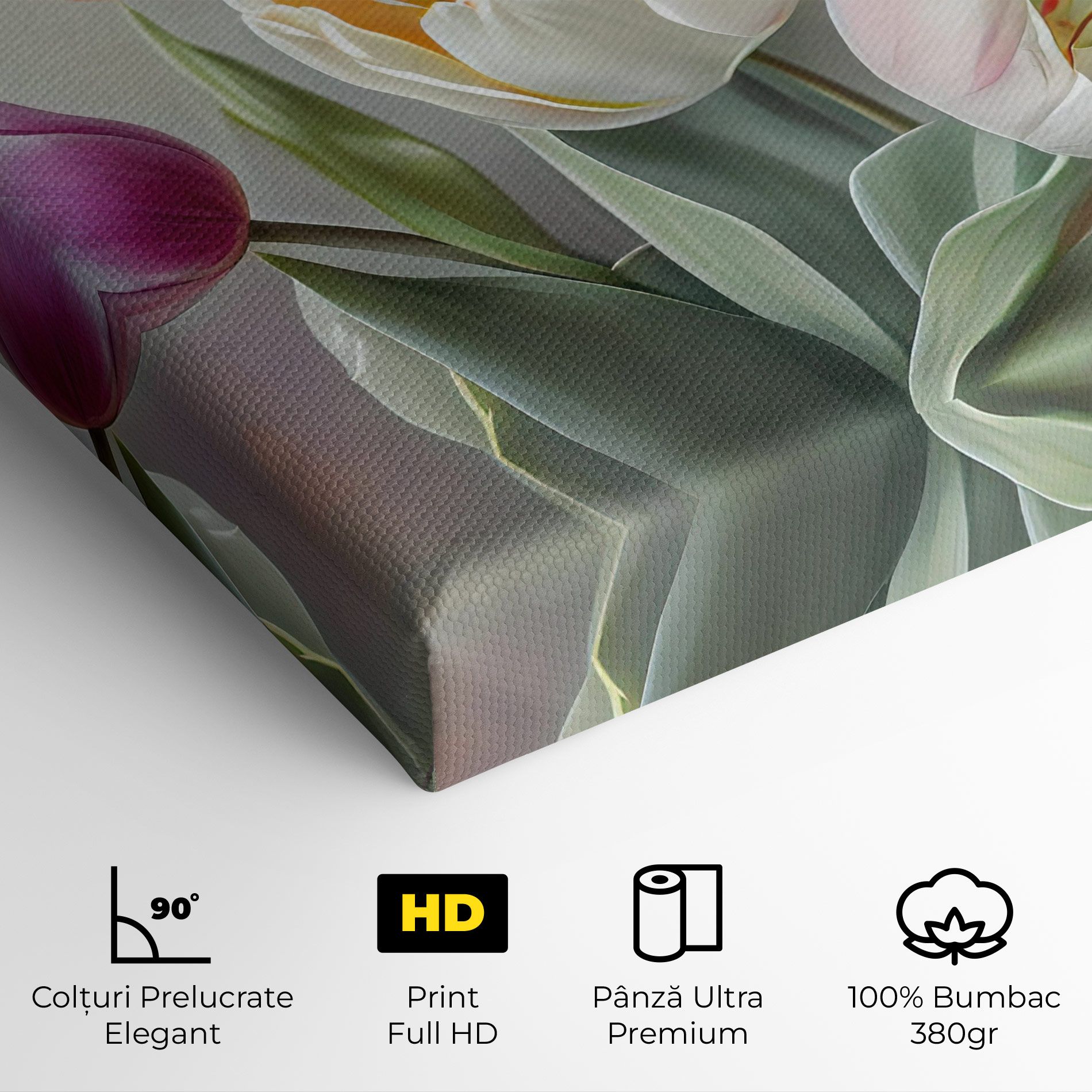 White Tulips Painting mockup 4