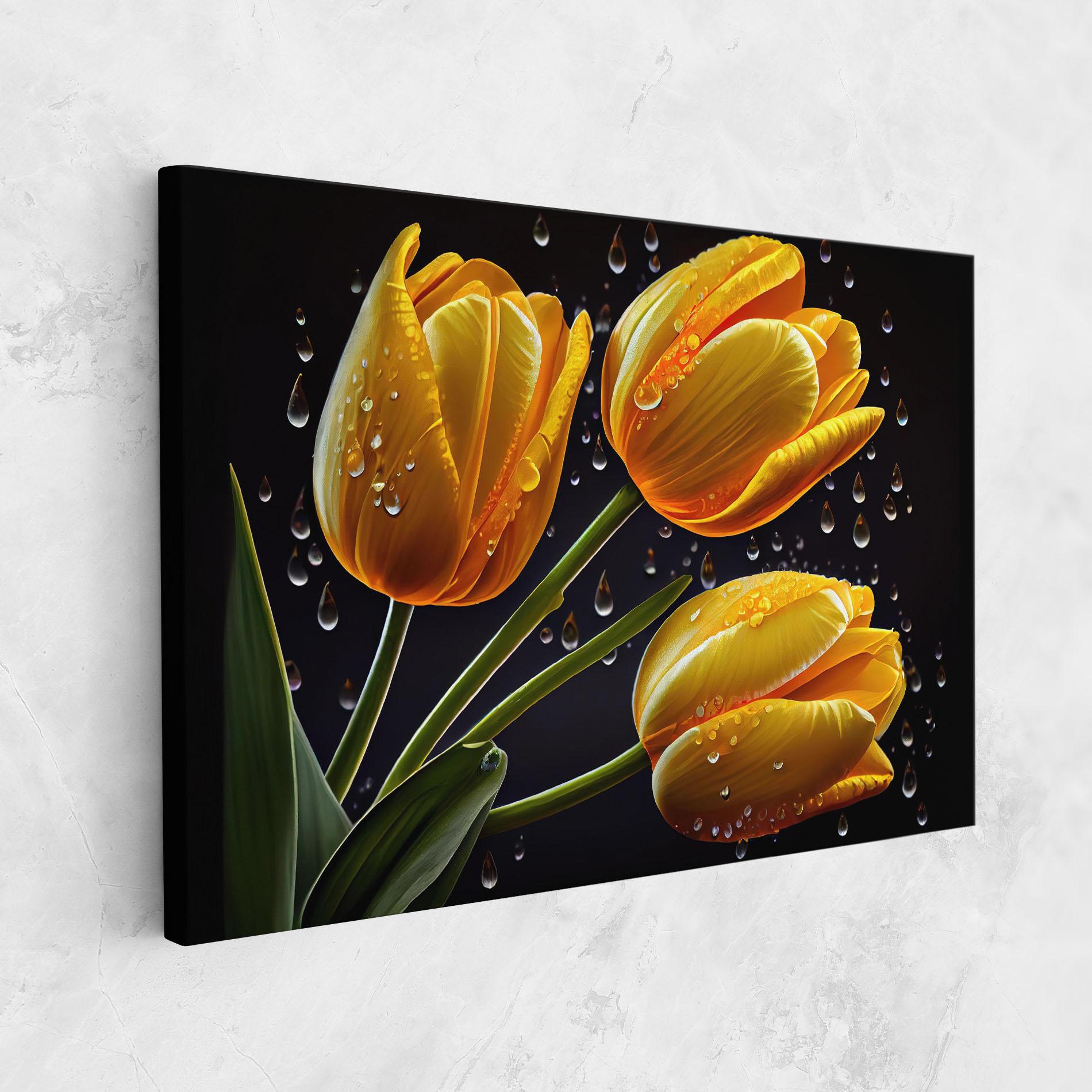 Tablou Canvas 3 Yellow Tulips mockup 1