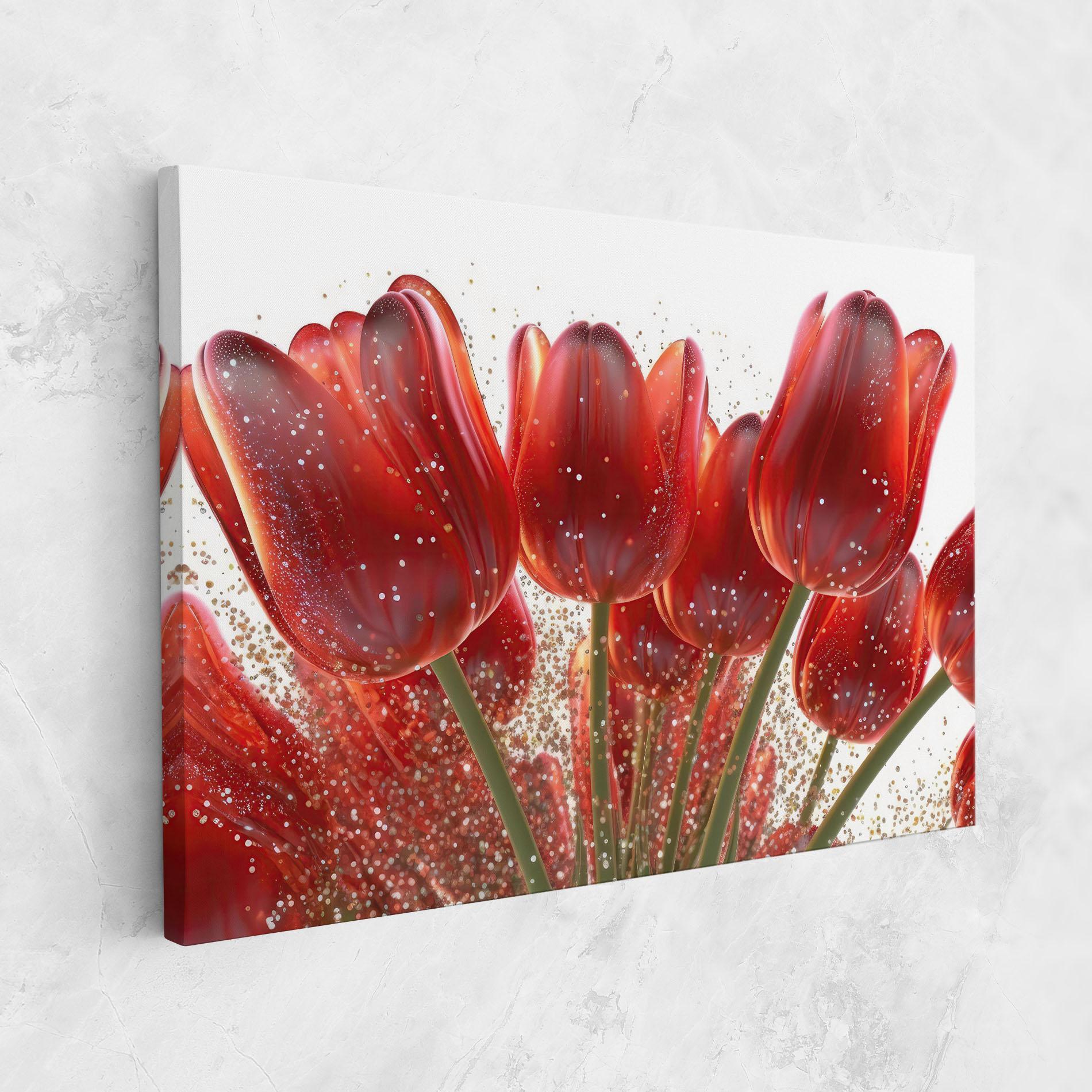 Tablou Canvas Glitter Red Tulips mockup 1