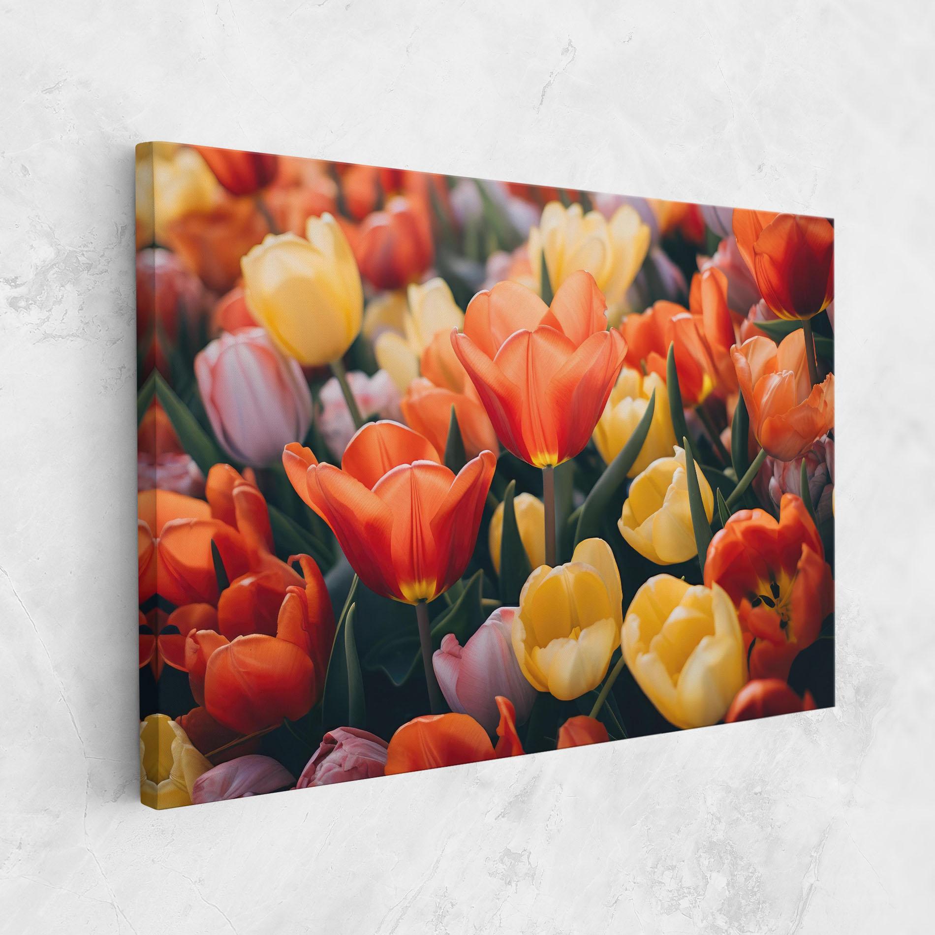 Tablou Canvas Orange Yellow Tulips mockup 1