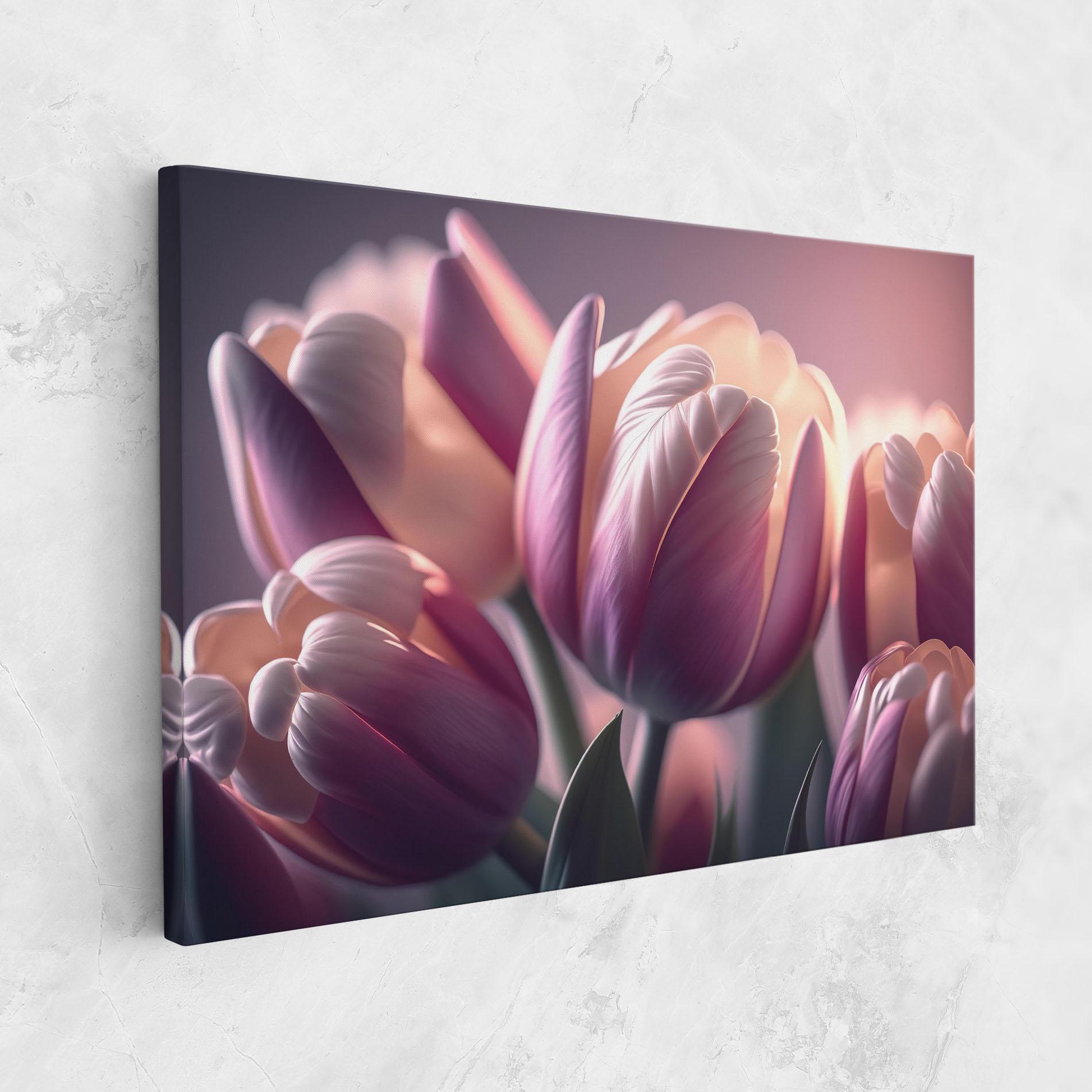 Tablou Canvas Pastel Pink Tulips mockup 1