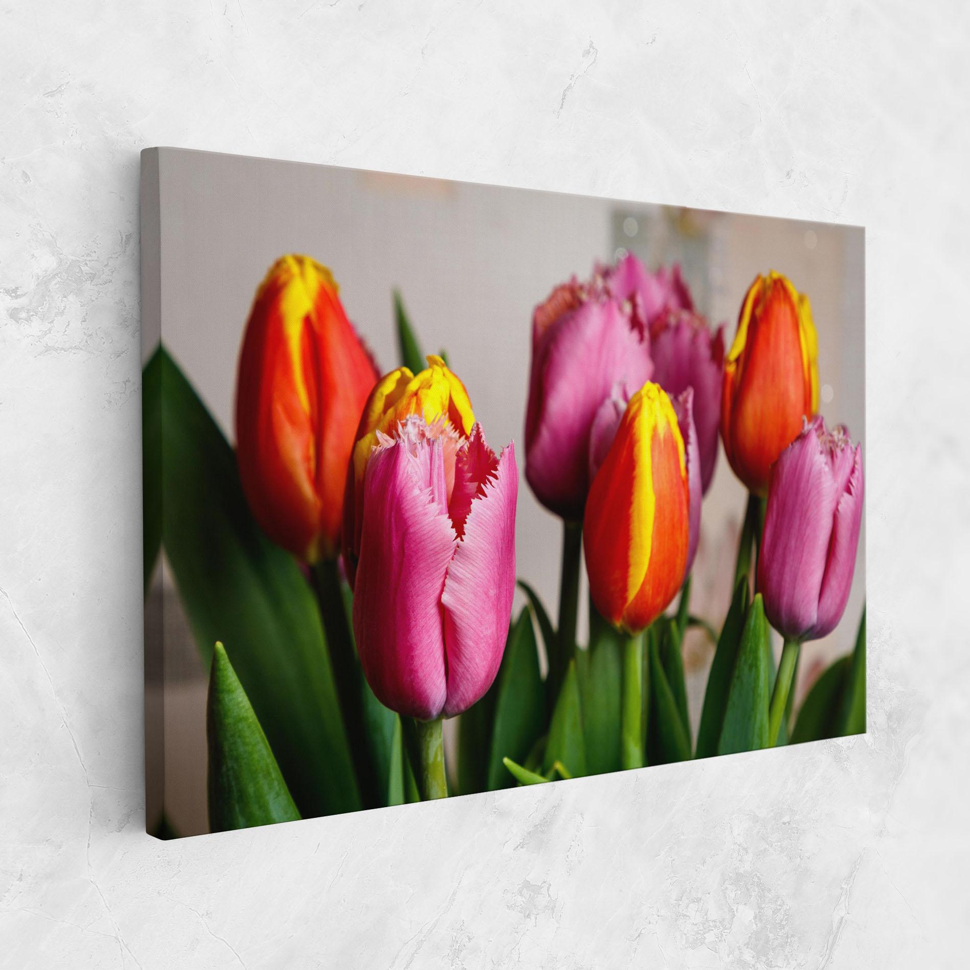 Tablou Canvas Pink Orange Tulips mockup 1