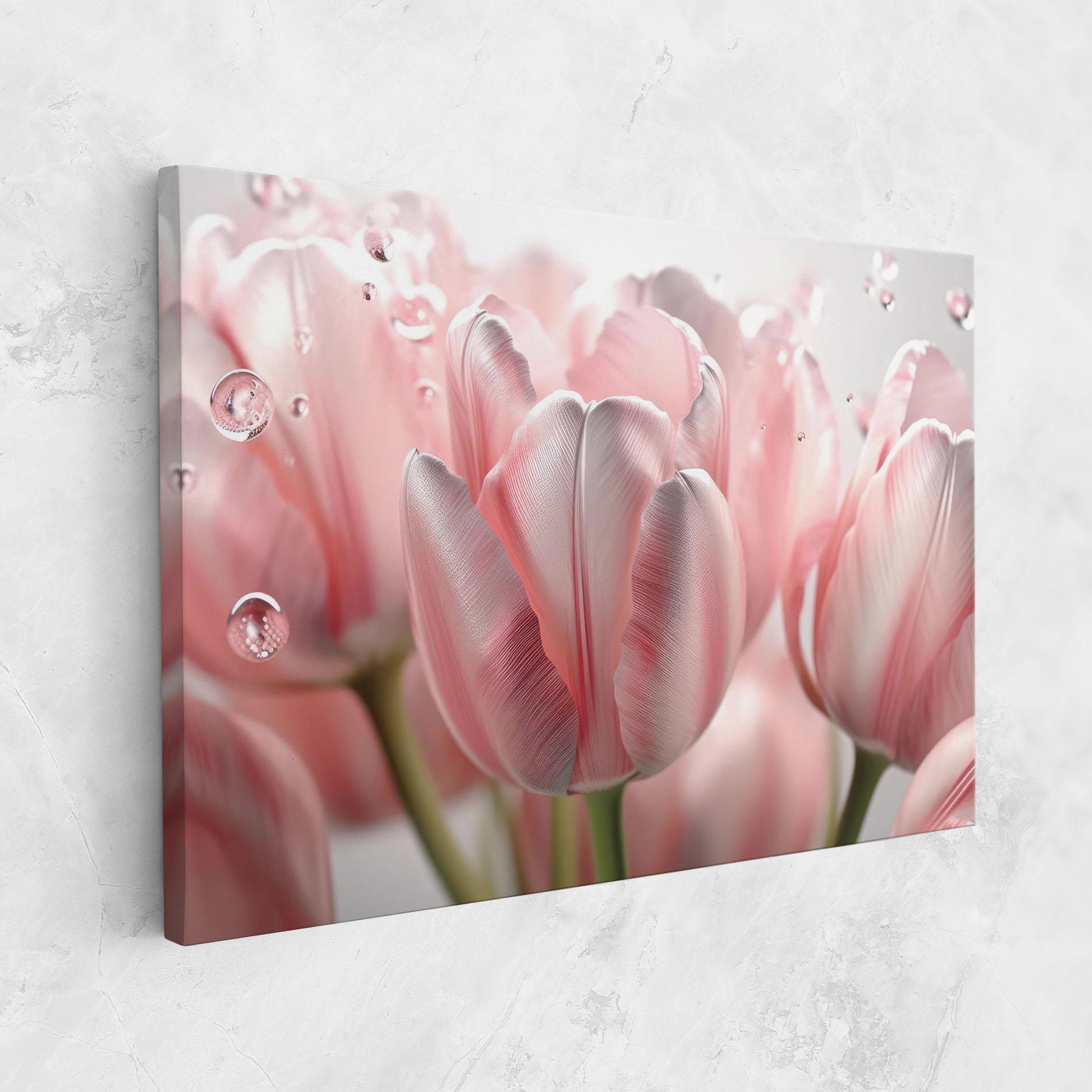 Tablou Canvas Pink Pretty Tulips mockup 1