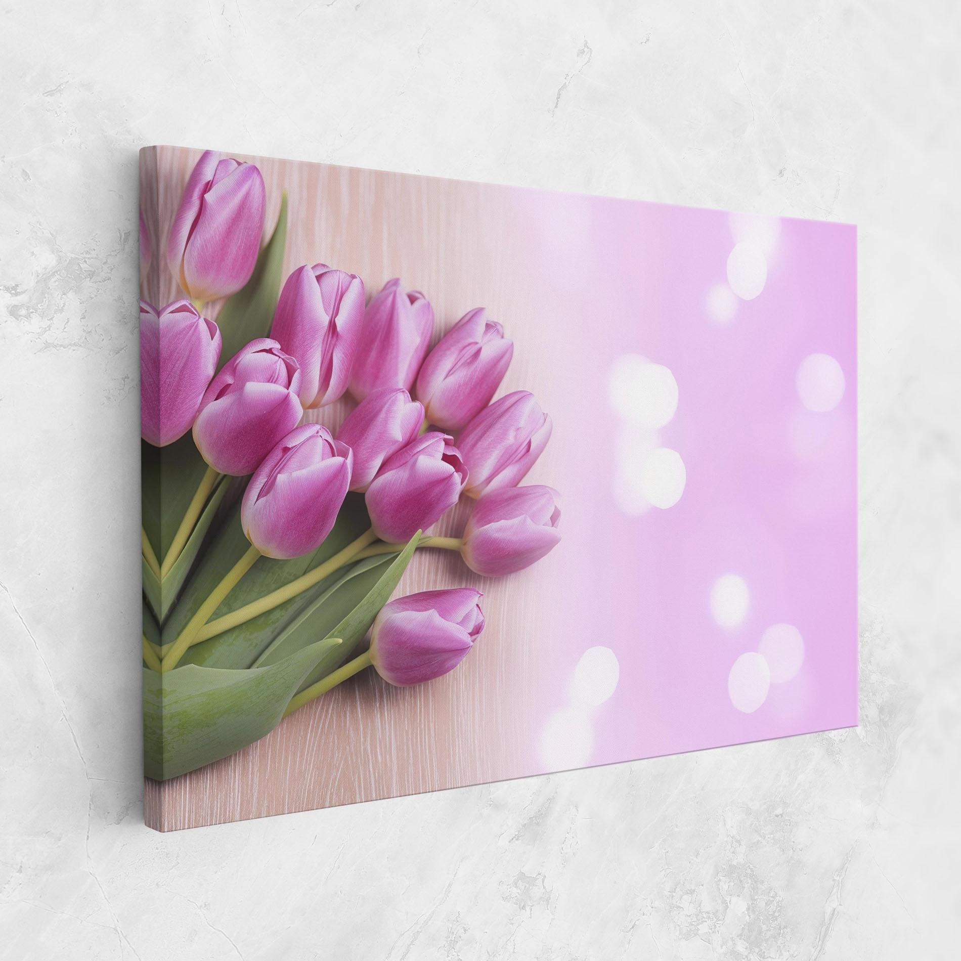 Tablou Canvas Pink Tulip Flowers mockup 1