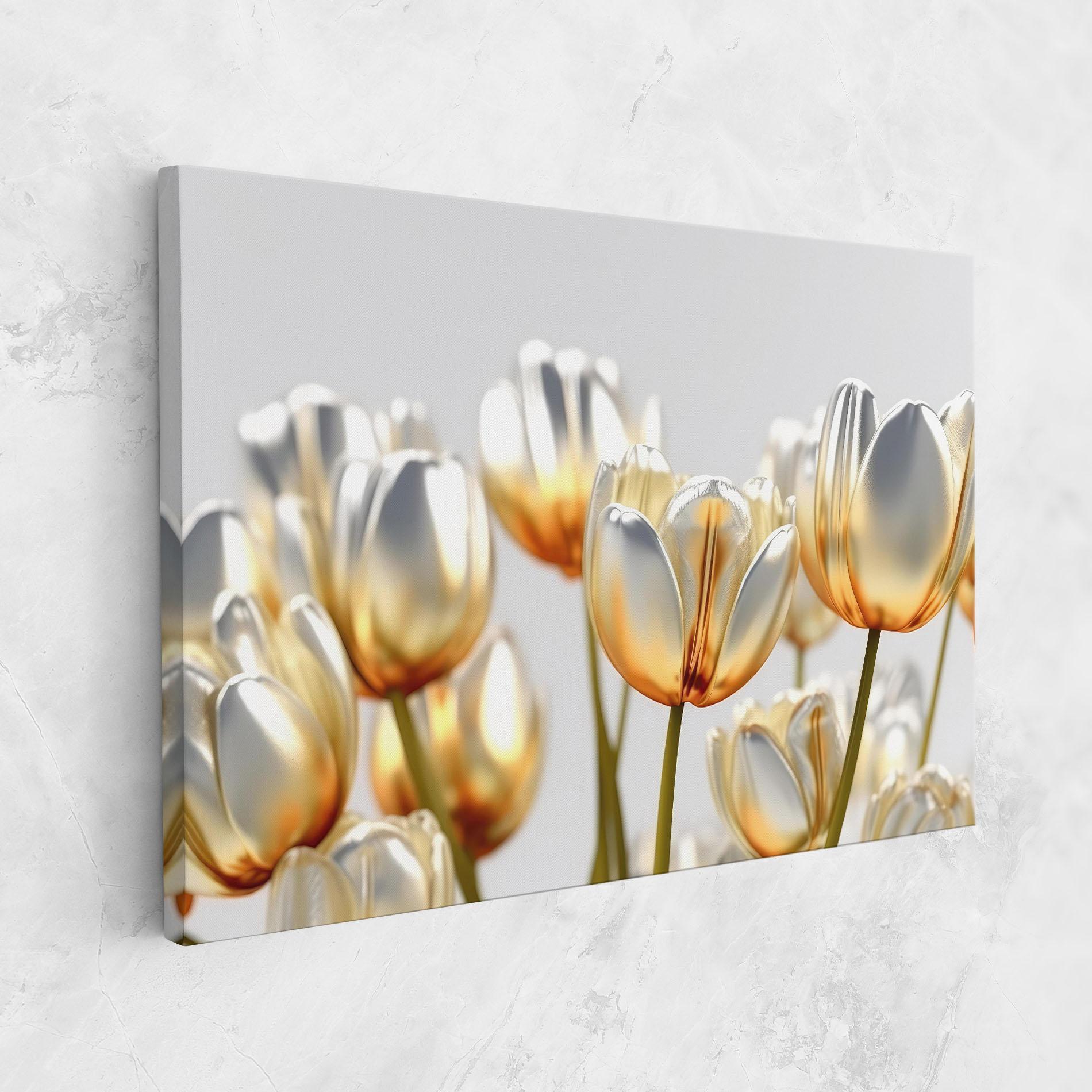 Tablou Canvas White Golden Tulips mockup 1