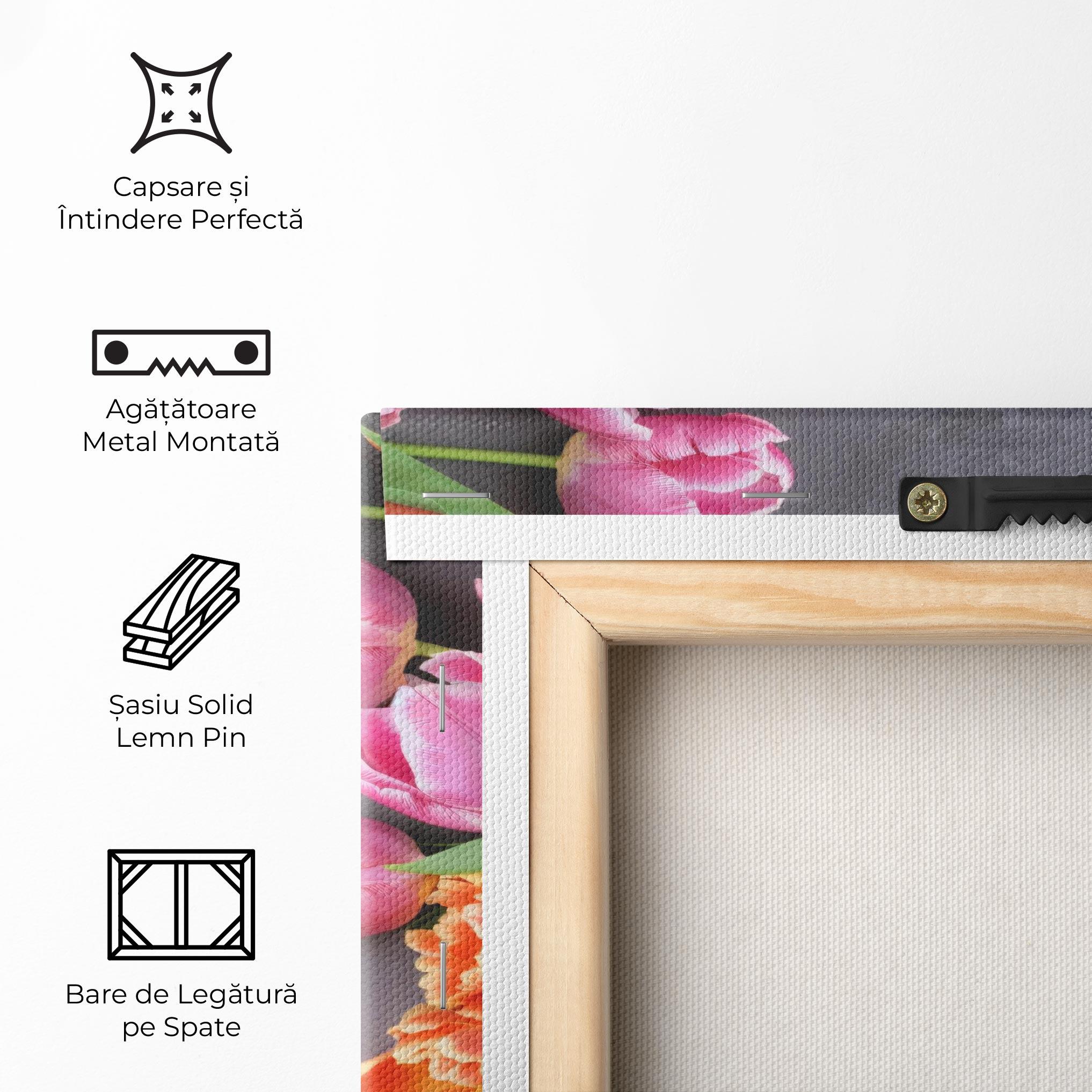 Tablou Canvas Light Orange Pink Tulips mockup 5