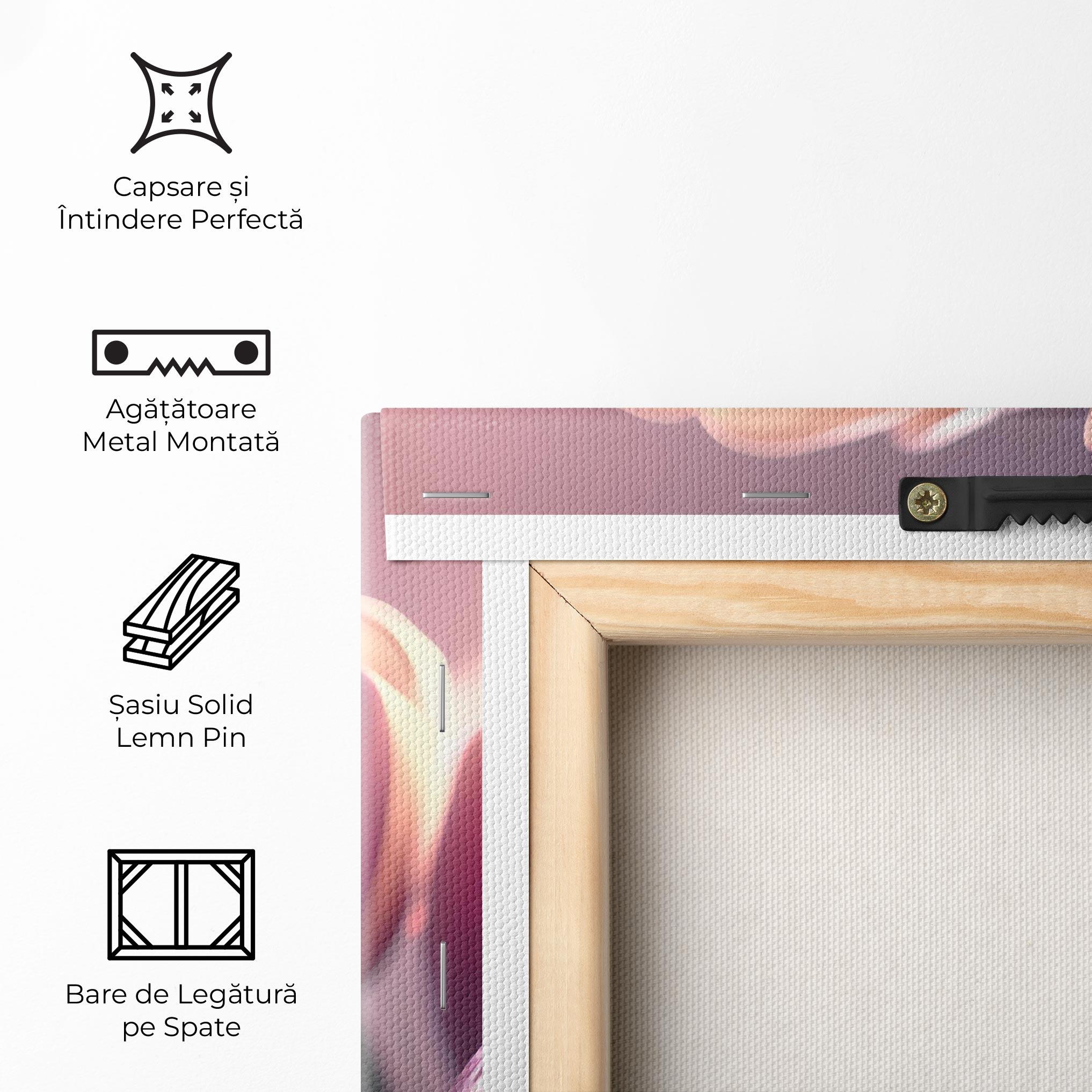 Tablou Canvas Pastel Pink Tulips mockup 5
