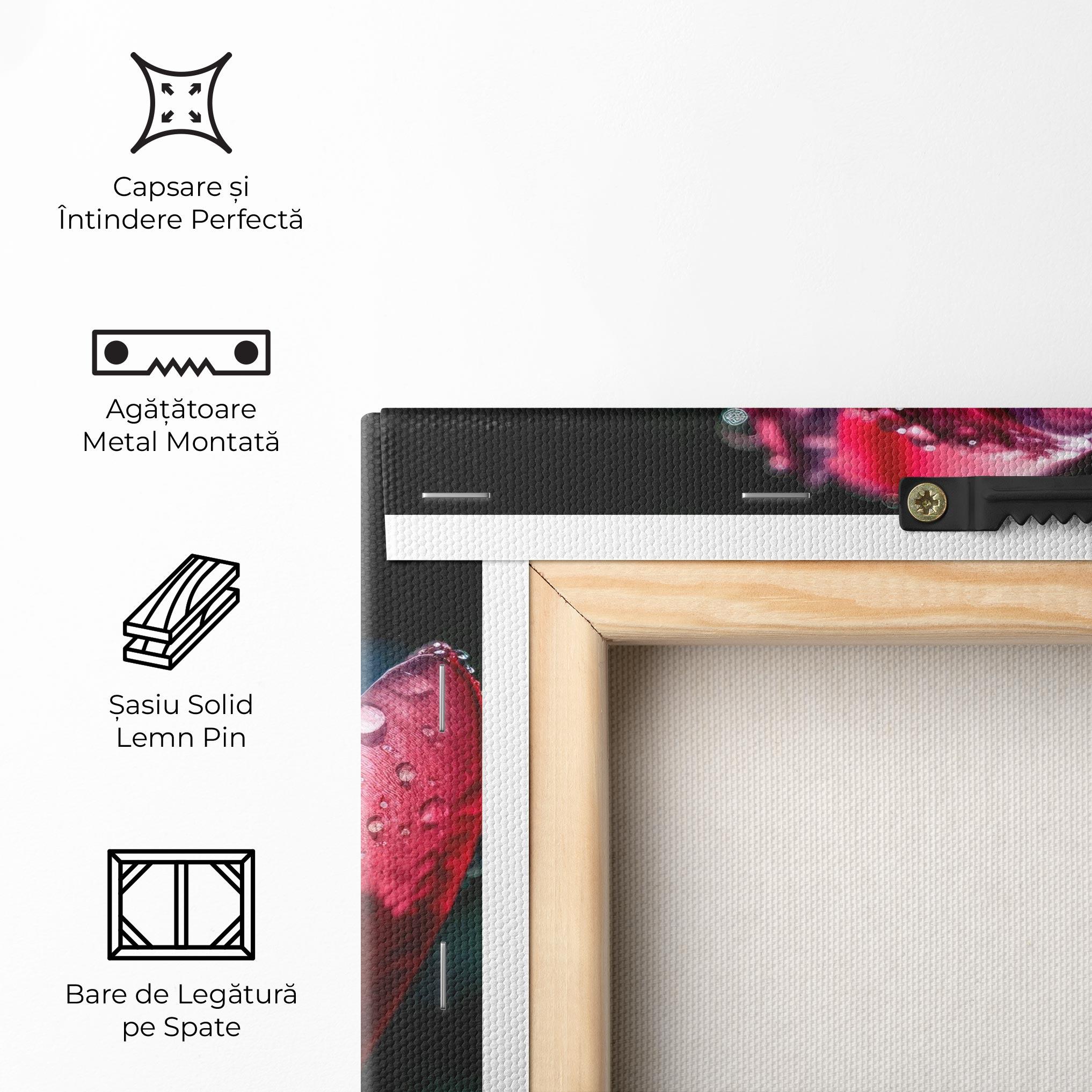 Tablou Canvas Pink Tulip After Rain mockup 5