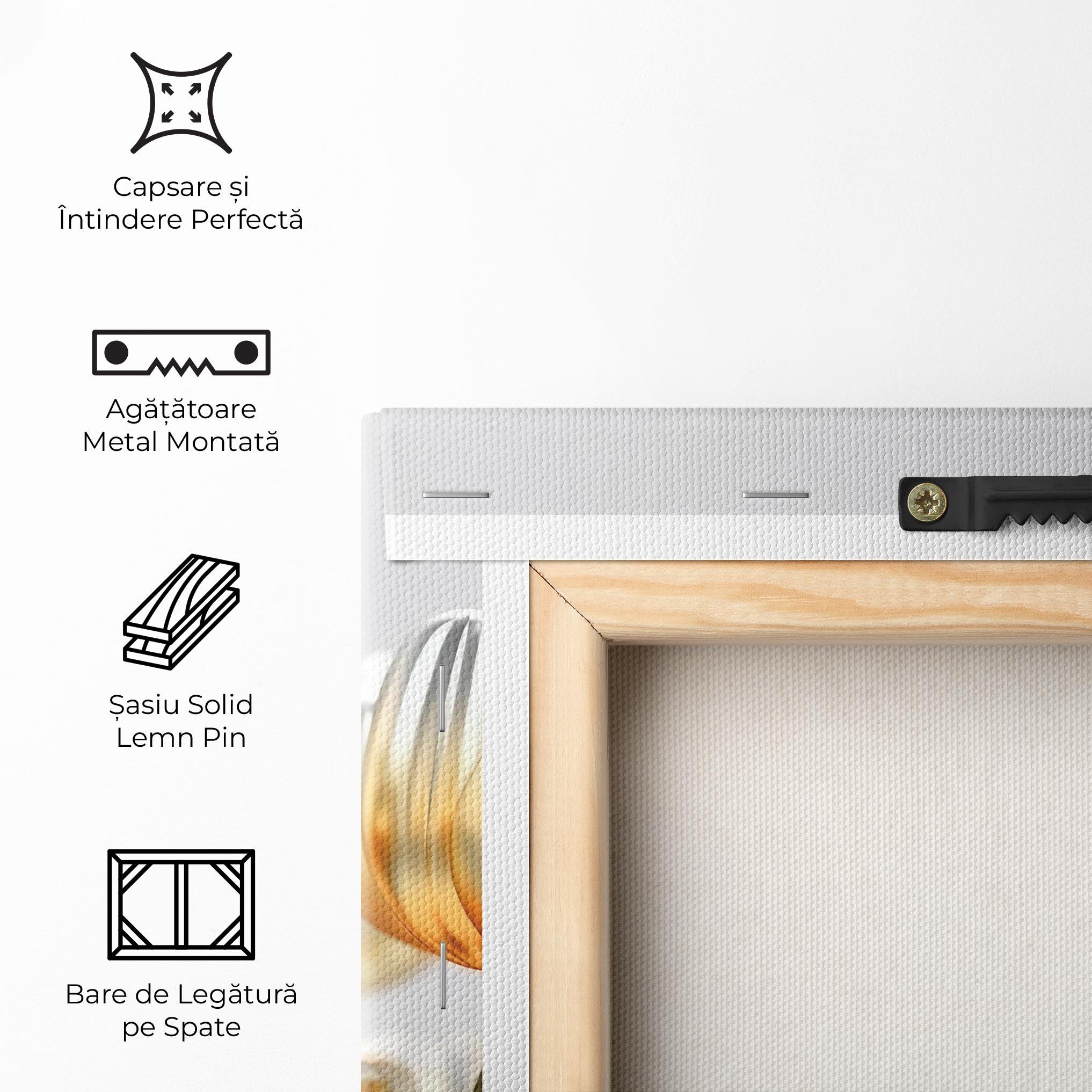 Tablou Canvas White Golden Tulips mockup 5