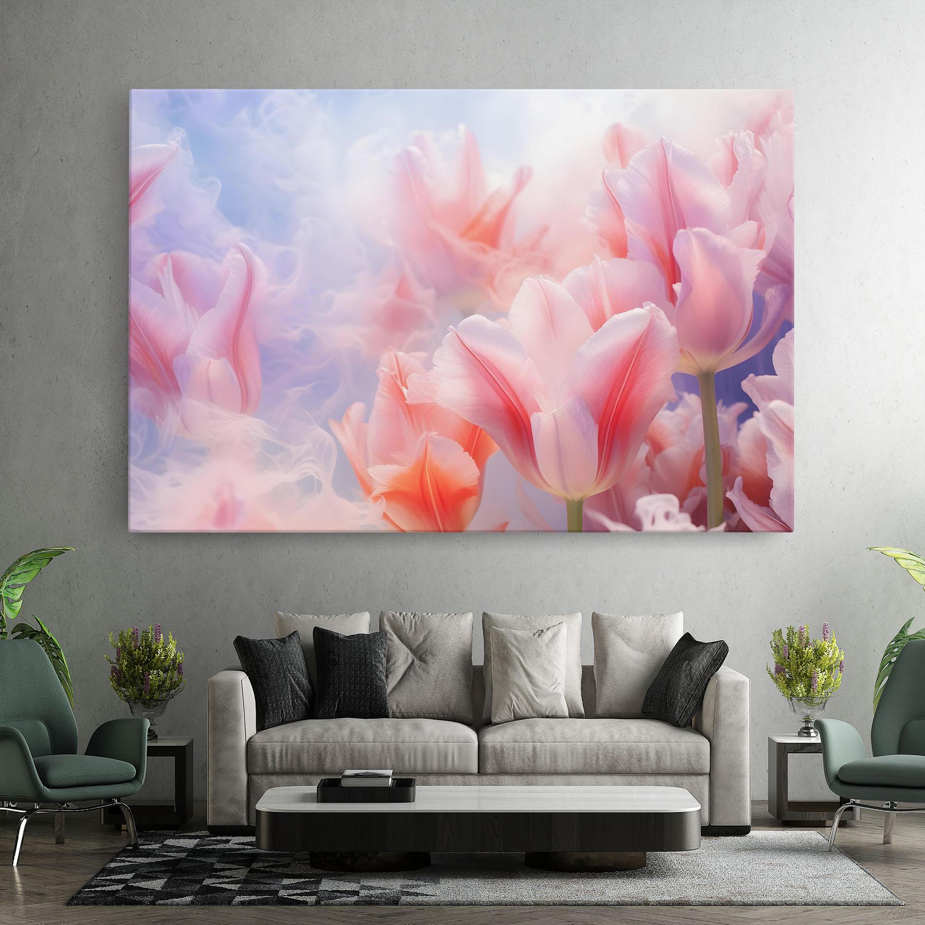 Tablou Canvas Dreamy Pink Tulips mockup 7