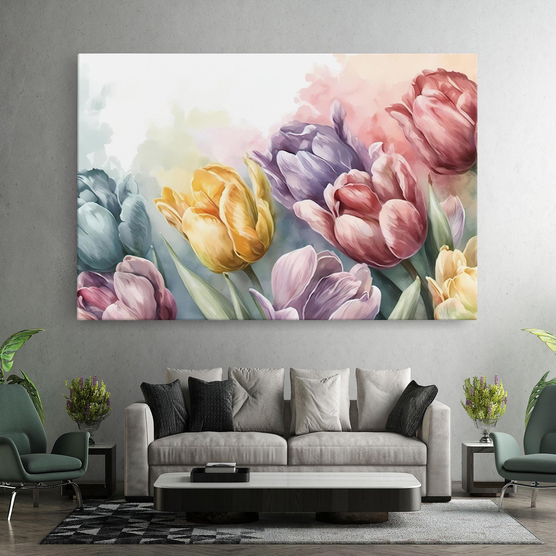 Tablou Canvas Pastel Tulips mockup 7