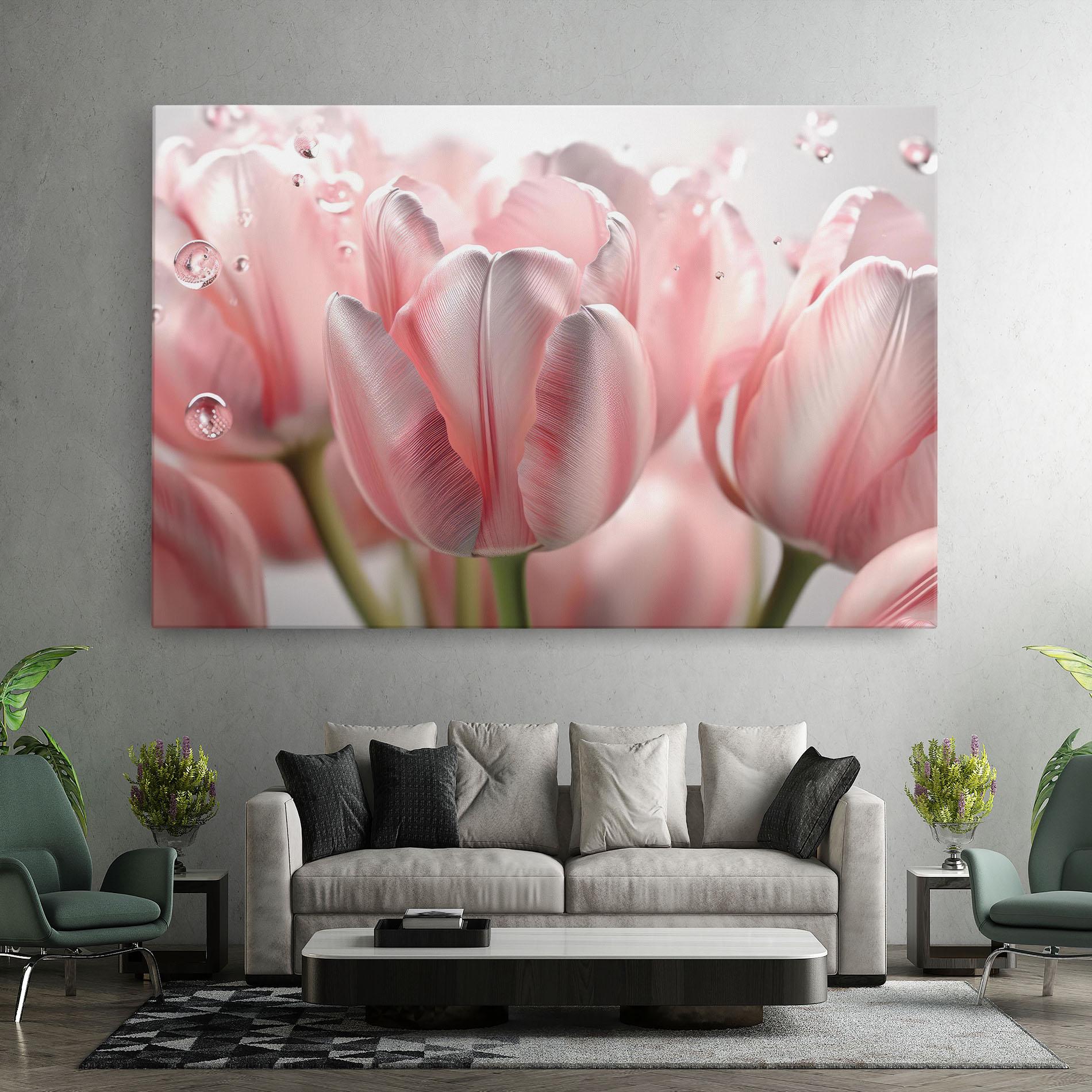 Tablou Canvas Pink Pretty Tulips mockup 7