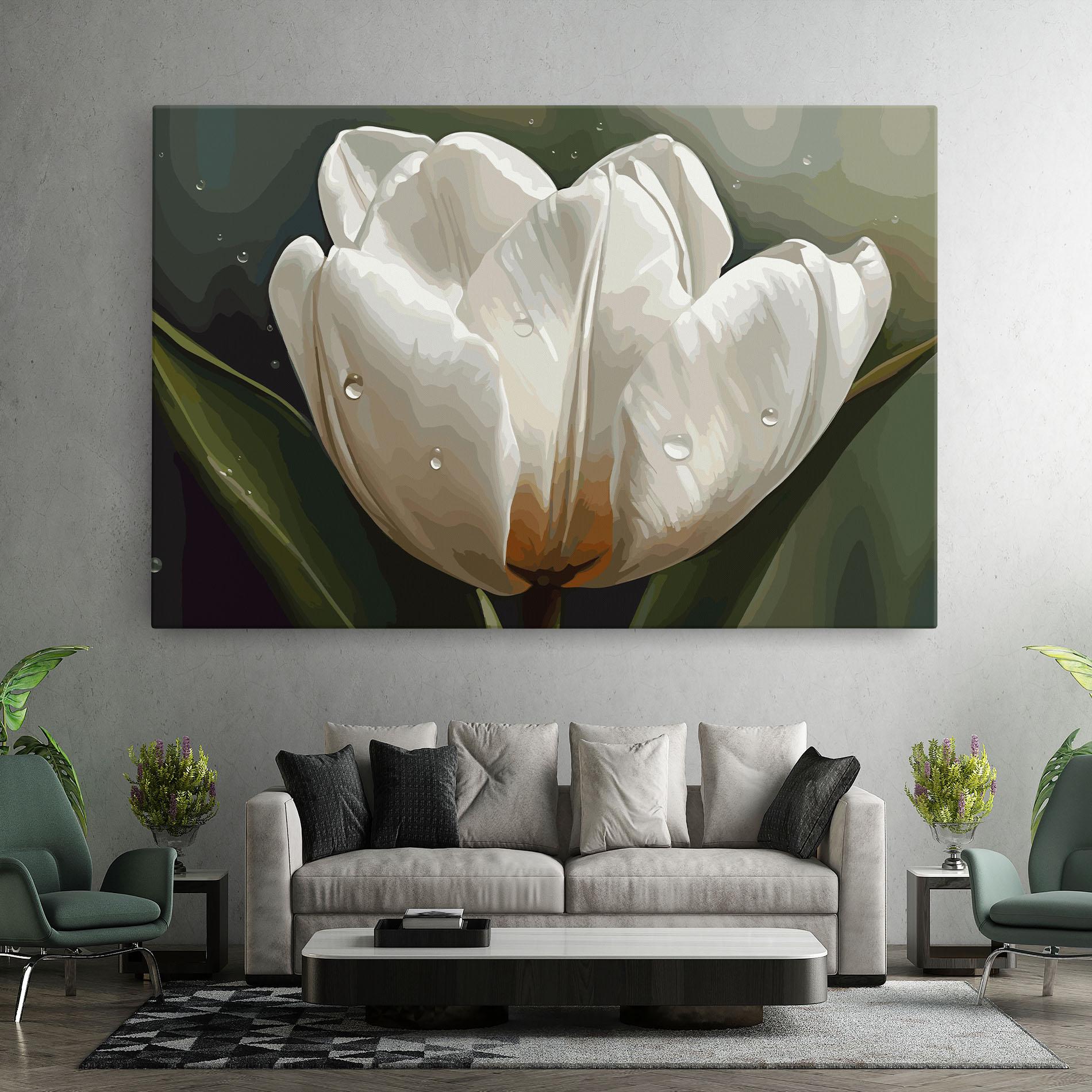 Tablou Canvas Pretty White Tulip mockup 7