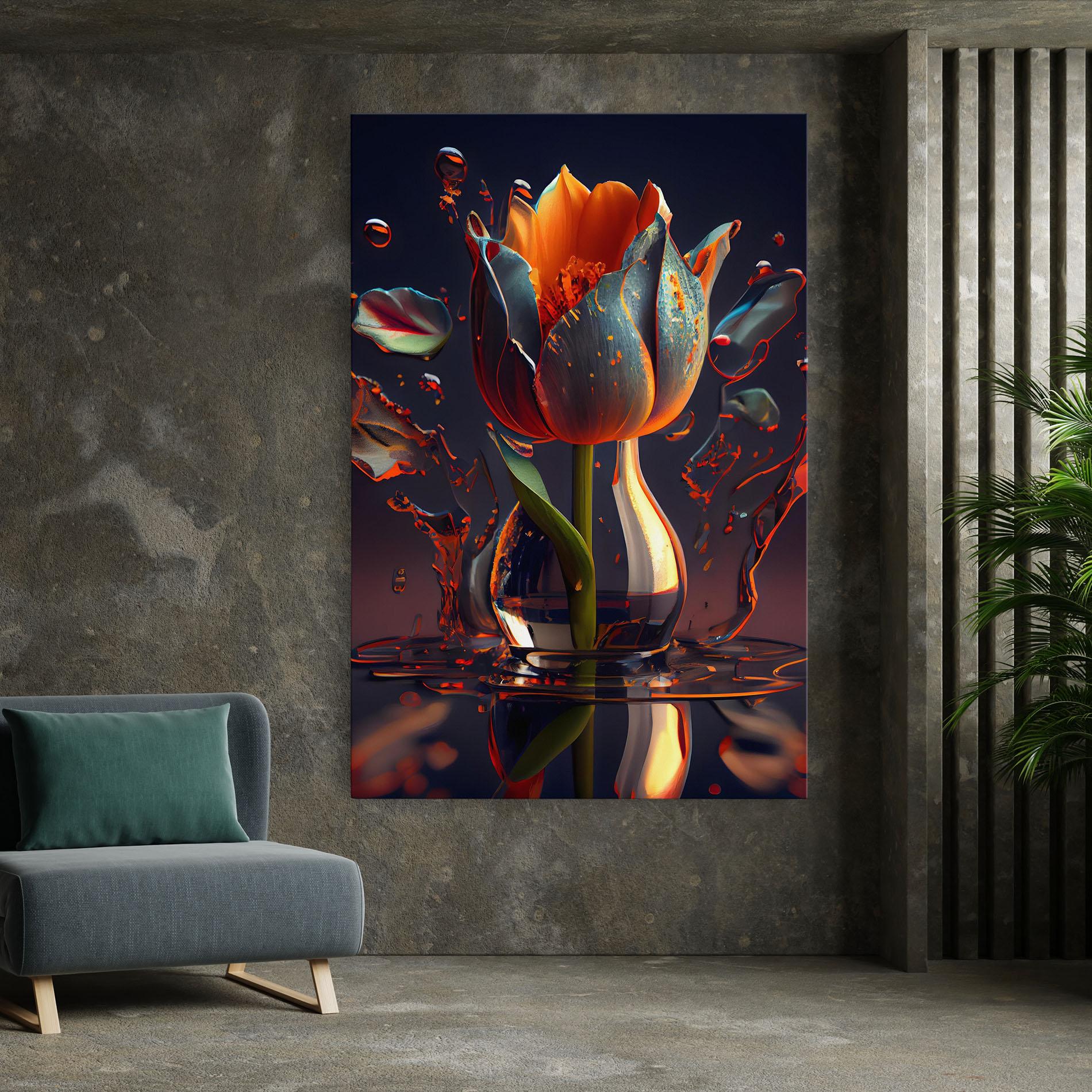 Tablou Canvas Black Tulip In Vase mockup 7