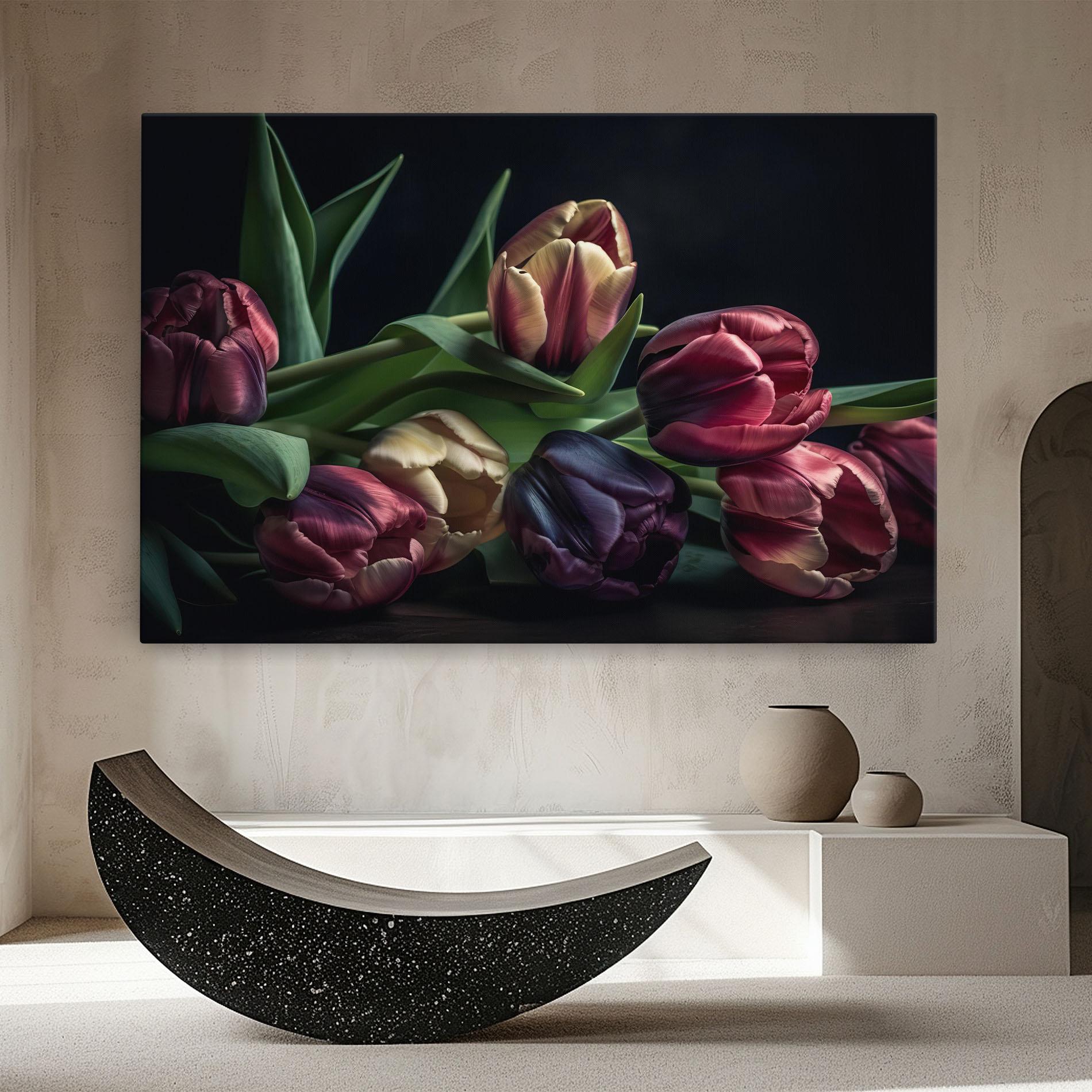 Tablou Canvas Dark Purple Tulip mockup 8