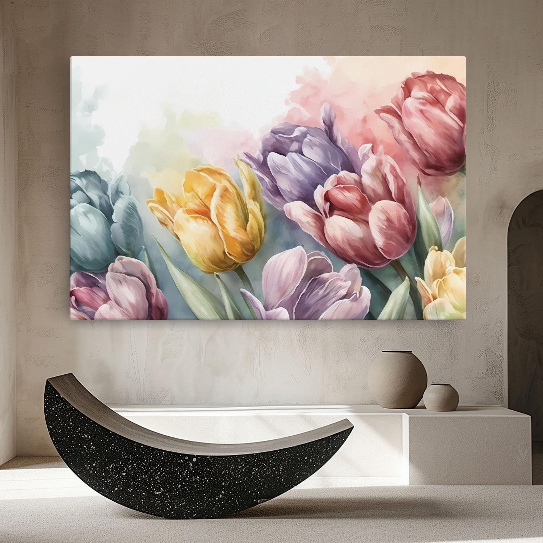Tablou Canvas Pastel Tulips mockup 8