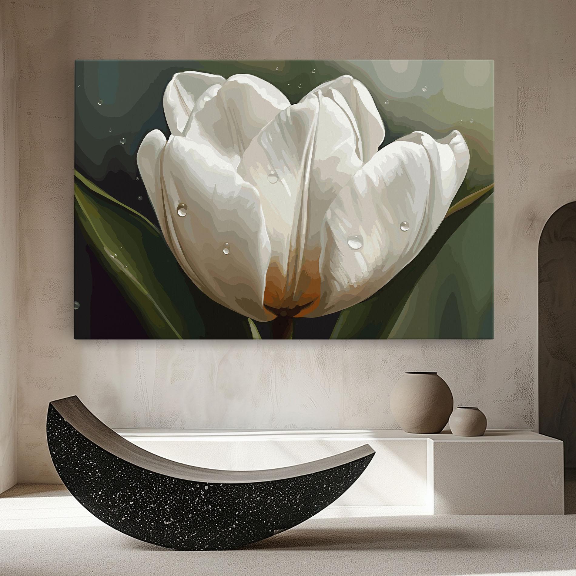 Tablou Canvas Pretty White Tulip mockup 8