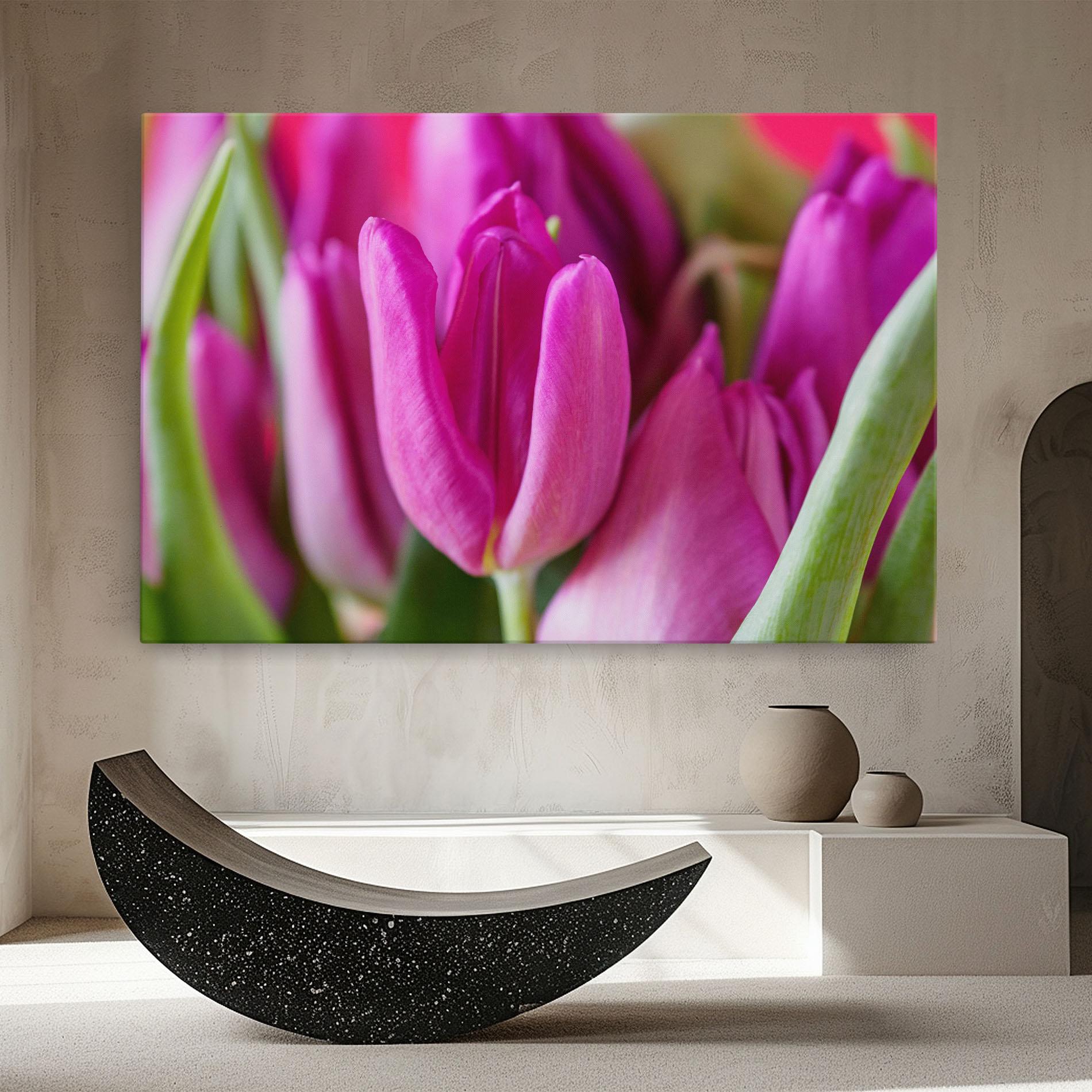 Tablou Canvas Purple Tulip Close Up mockup 8