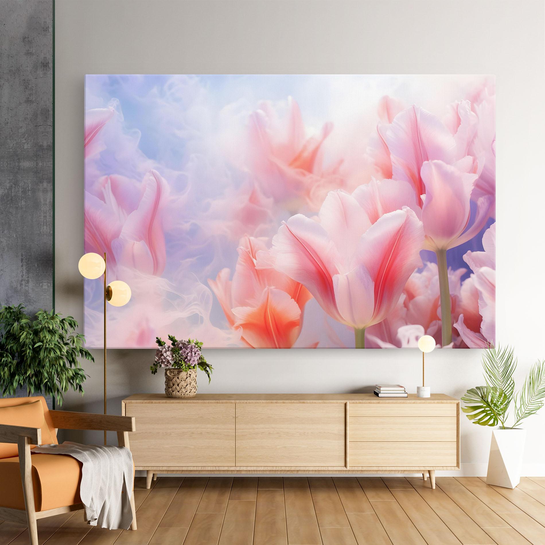 Tablou Canvas Dreamy Pink Tulips mockup 9