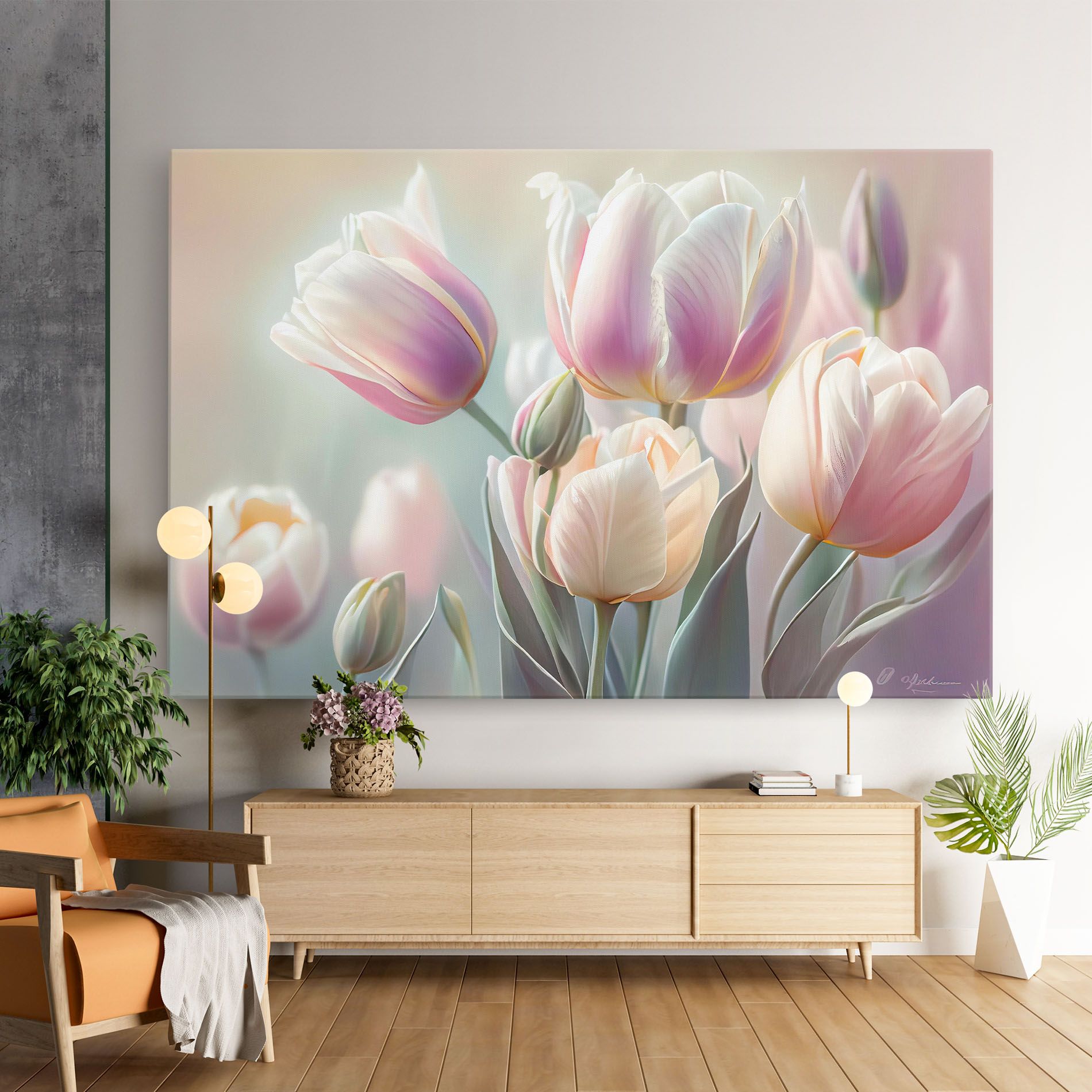 Dreamy White Tulips mockup 9