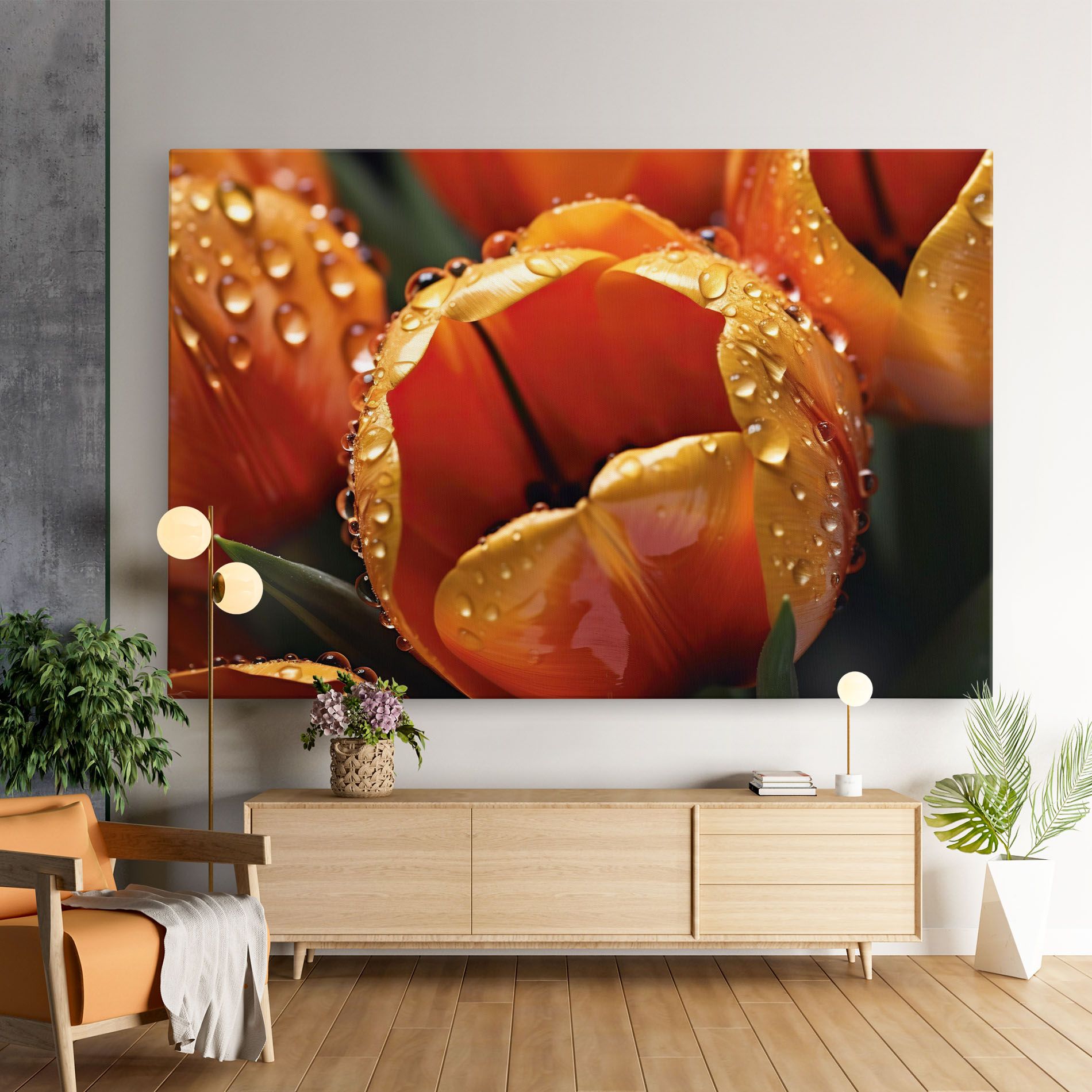 Orange Tulip Water Drops mockup 9