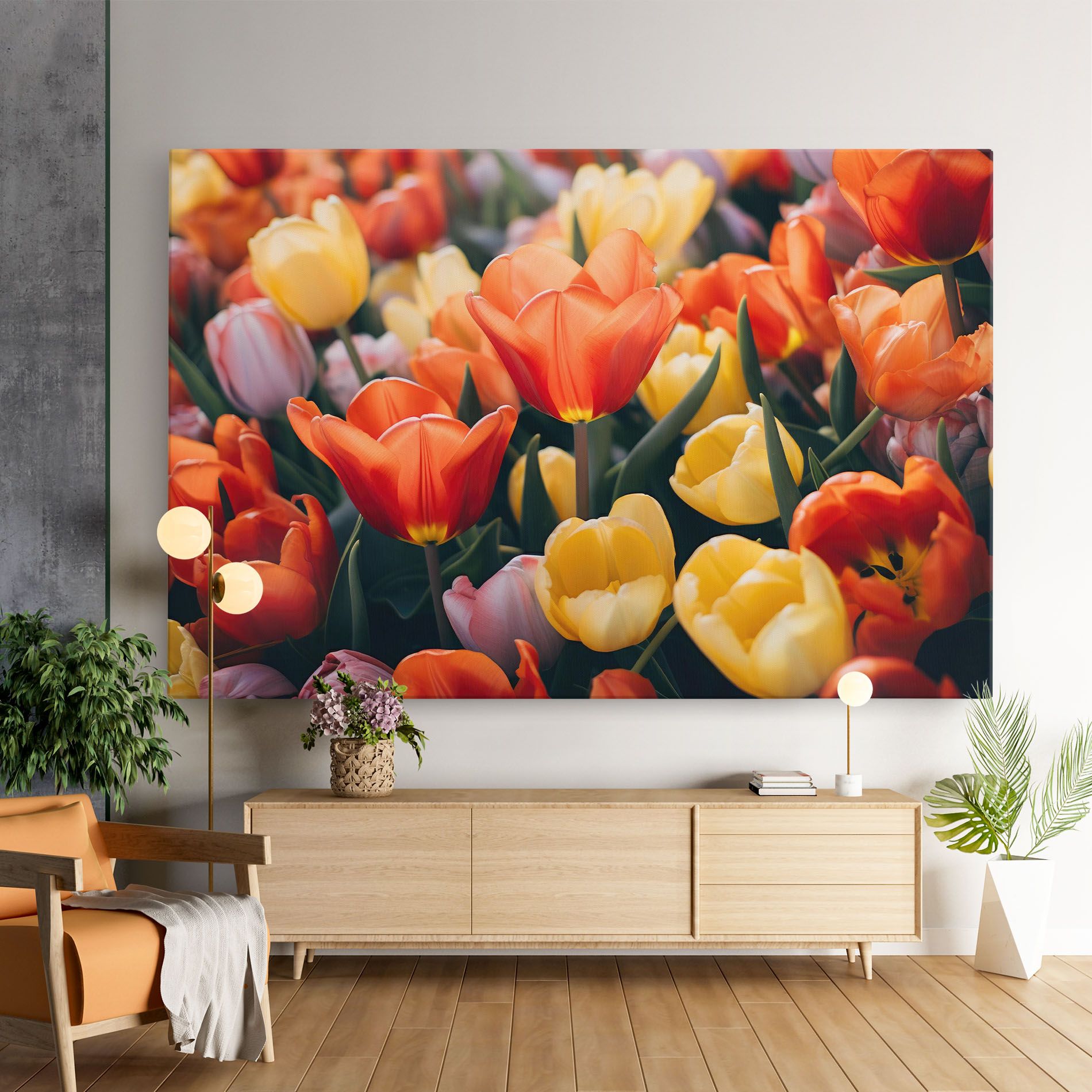 Orange Yellow Tulips mockup 9