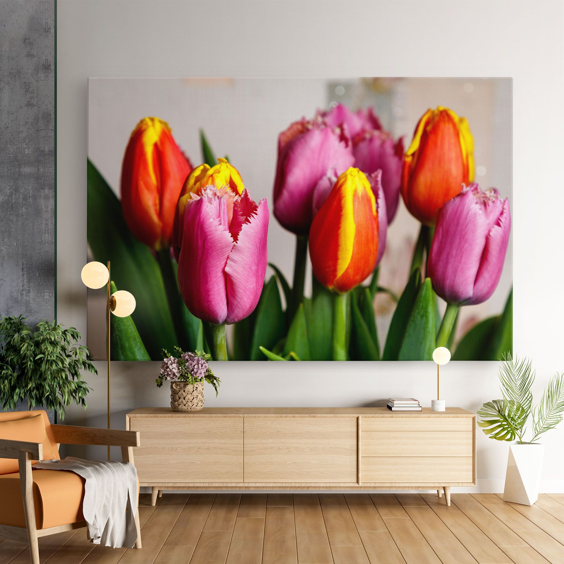 Pink Orange Tulips mockup 9